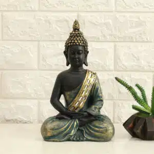Gold Buddha Idol - Noble Polyresin God Statue Table Decor