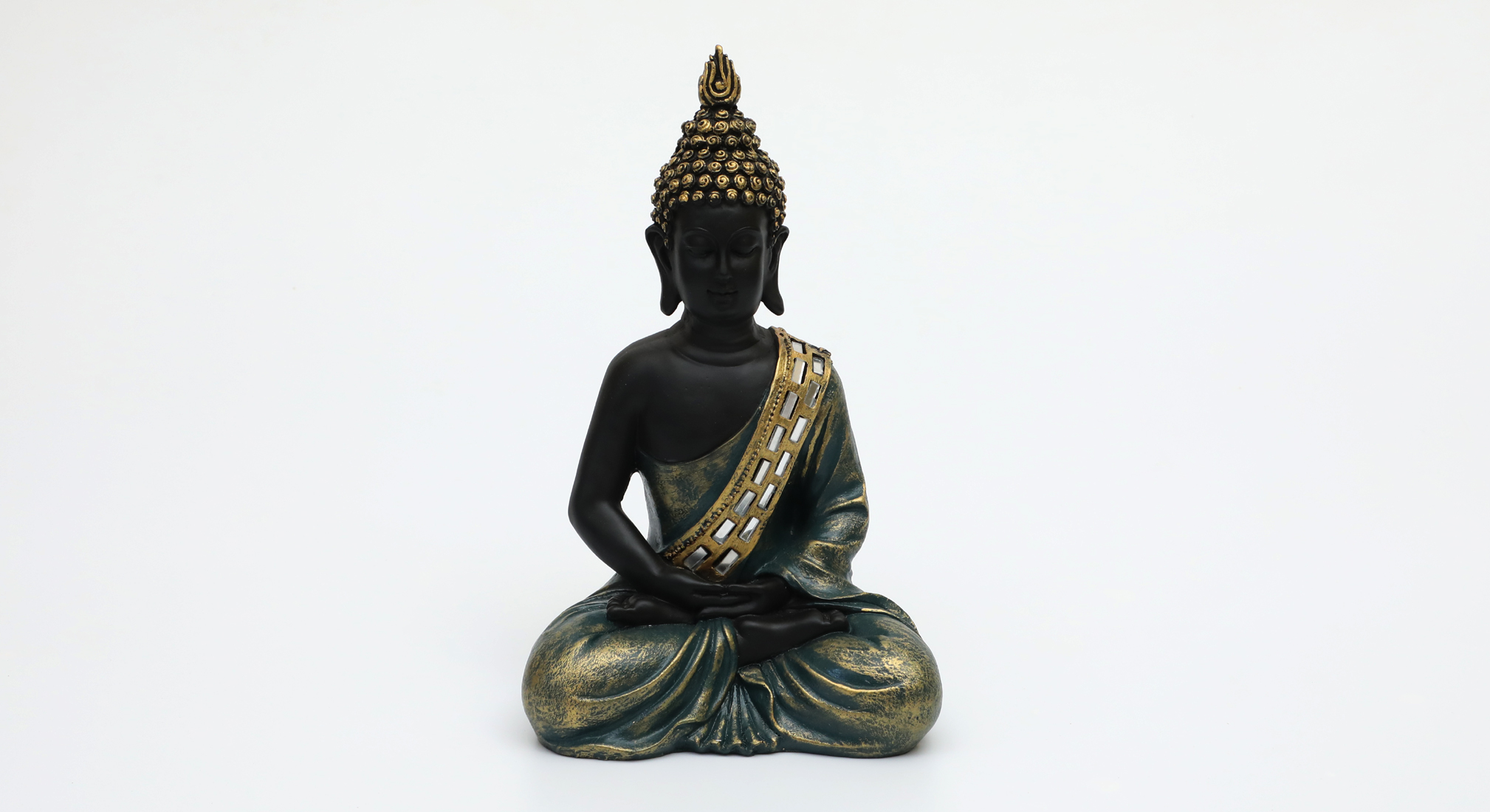 Polyresin Myat Buddha God Idol Showpiece Figurine Table Decor (Grey) - Image 3