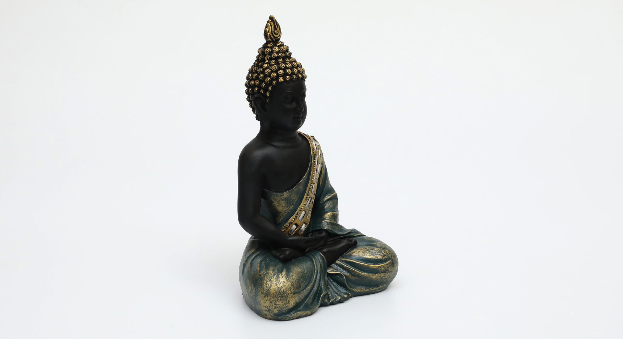 Polyresin Noble Buddha God Idol Showpiece Figurine Table Decor (Gold) - Image 4