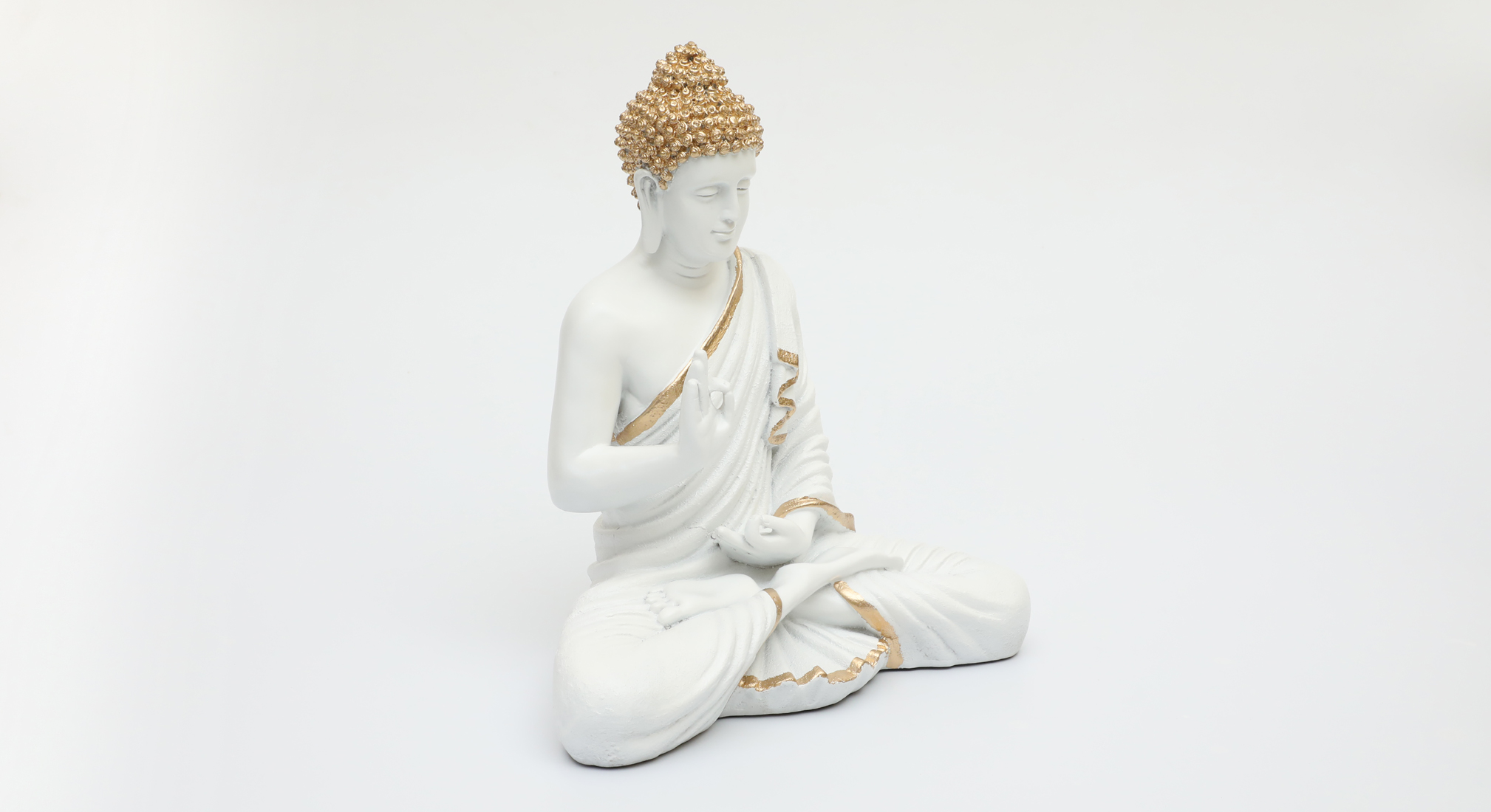 Polyresin Ory Buddha God Idol Showpiece Figurine Table Decor (White) - Image 4