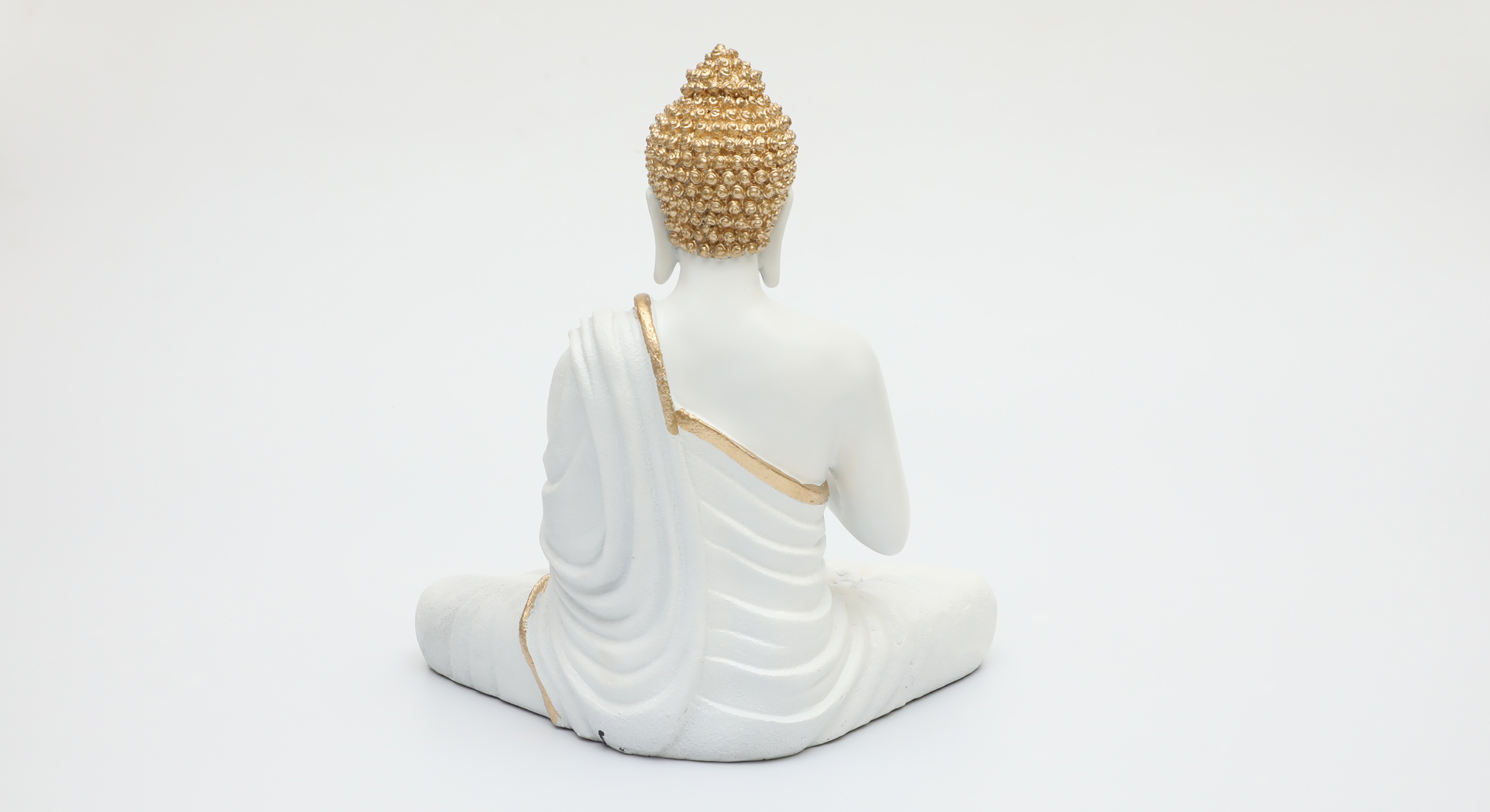 Polyresin Ory Buddha God Idol Showpiece Figurine Table Decor (White) - Image 6