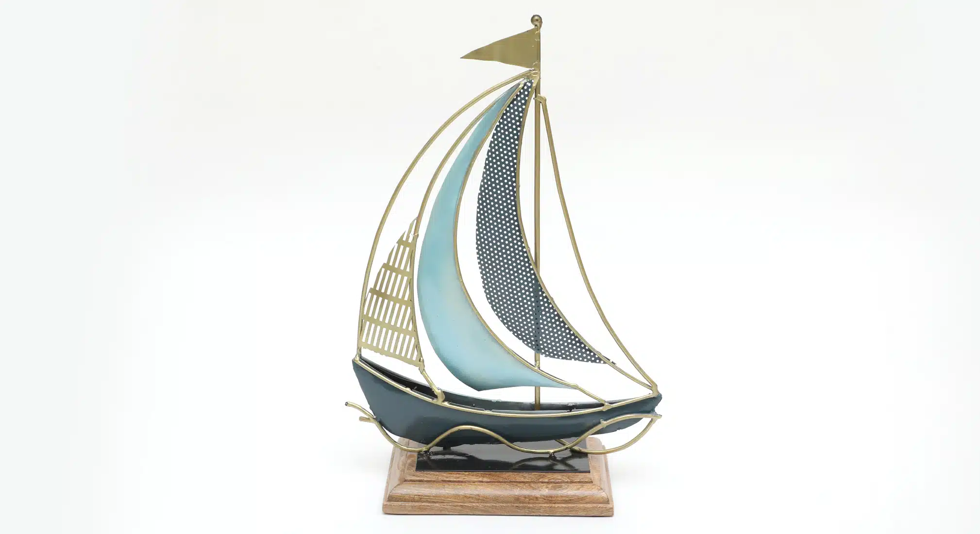 Vedas Exports Metal & Wood Boat Ship Showpiece for Home Decor – Table Decor Item for Living Room, Office Desk, Bedroom – Decorative Ship Model Gift Item (12 x 17 Inch) - Image 8