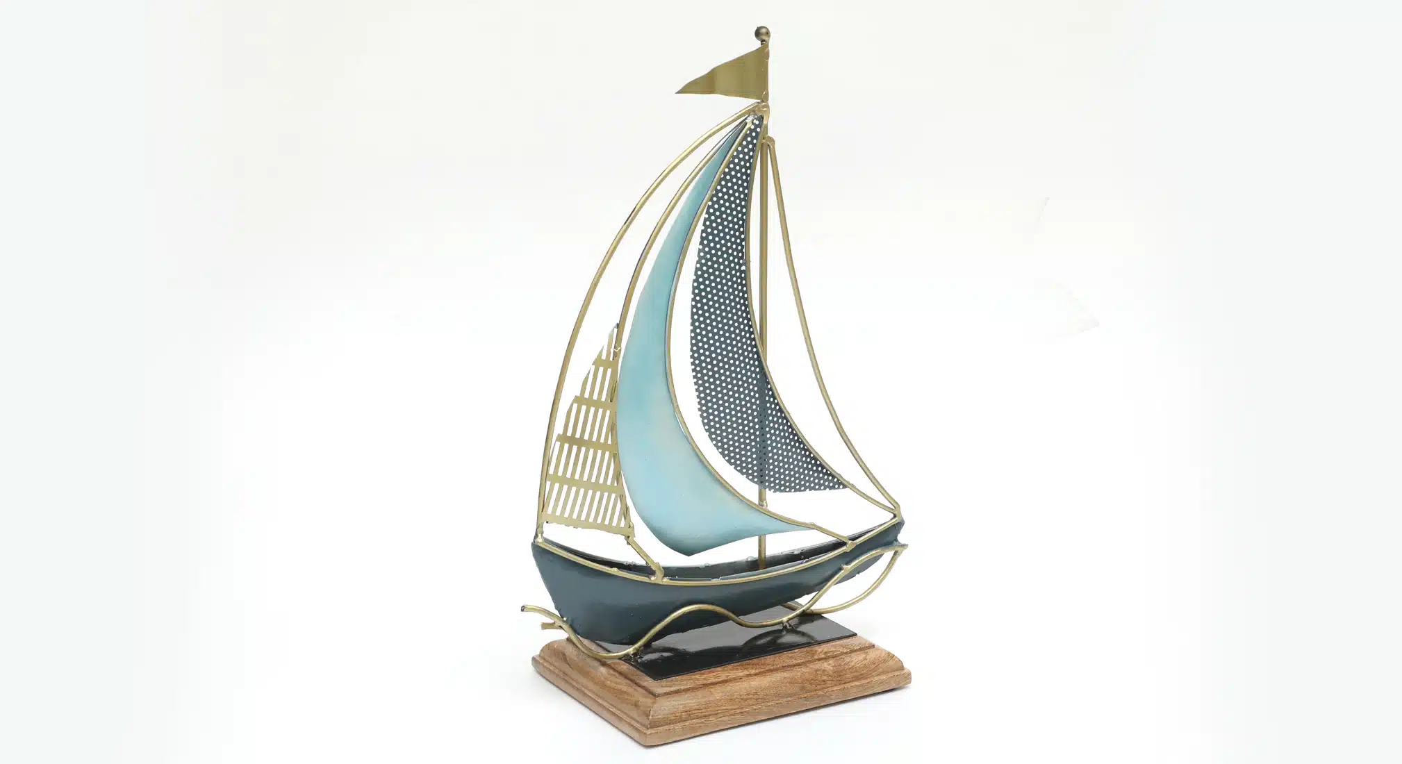 Vedas Exports Metal & Wood Boat Ship Showpiece for Home Decor – Table Decor Item for Living Room, Office Desk, Bedroom – Decorative Ship Model Gift Item (12 x 17 Inch) - Image 7