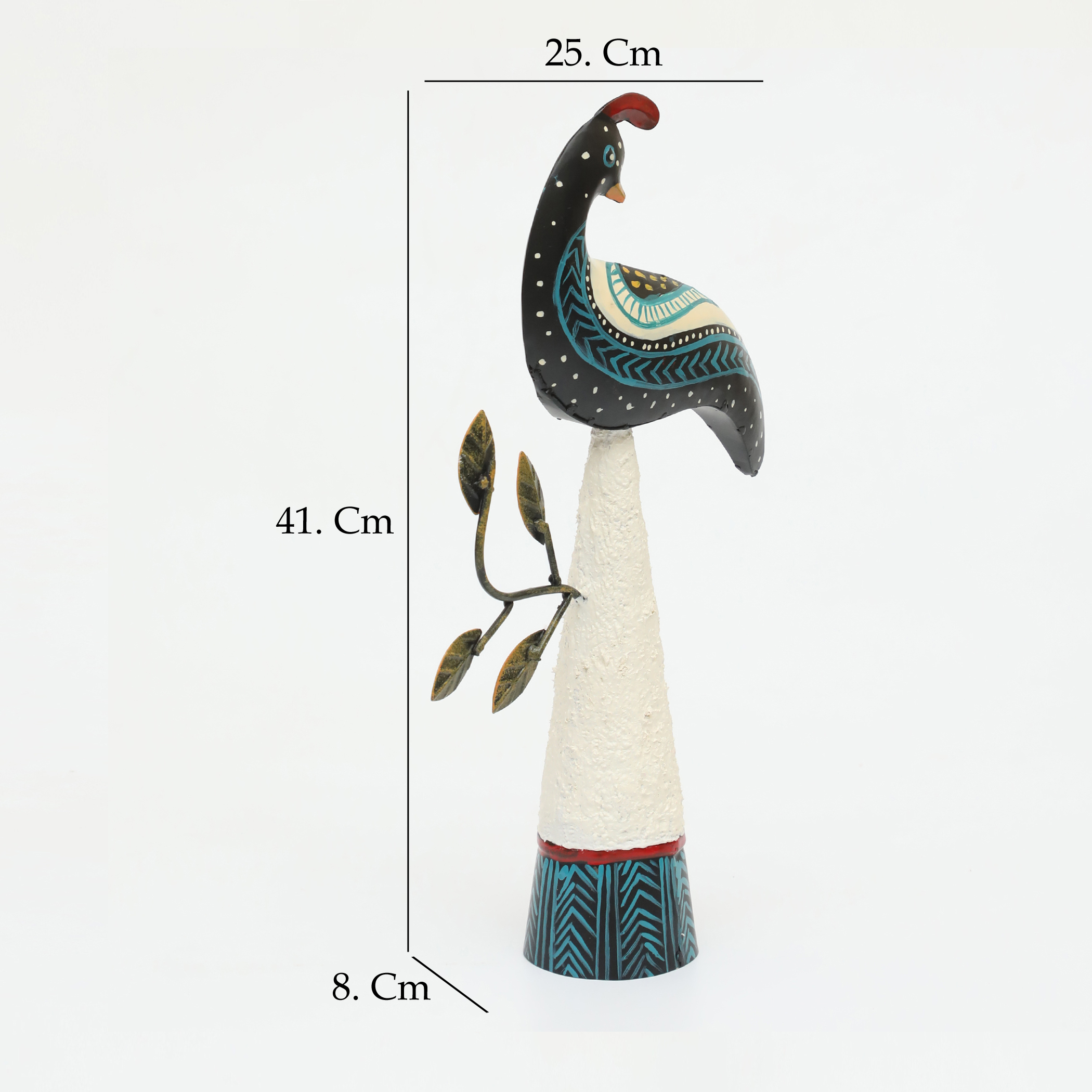 Handpainted Metal & Ceramic Aster Bird Table Decor Showpiece - Image 2