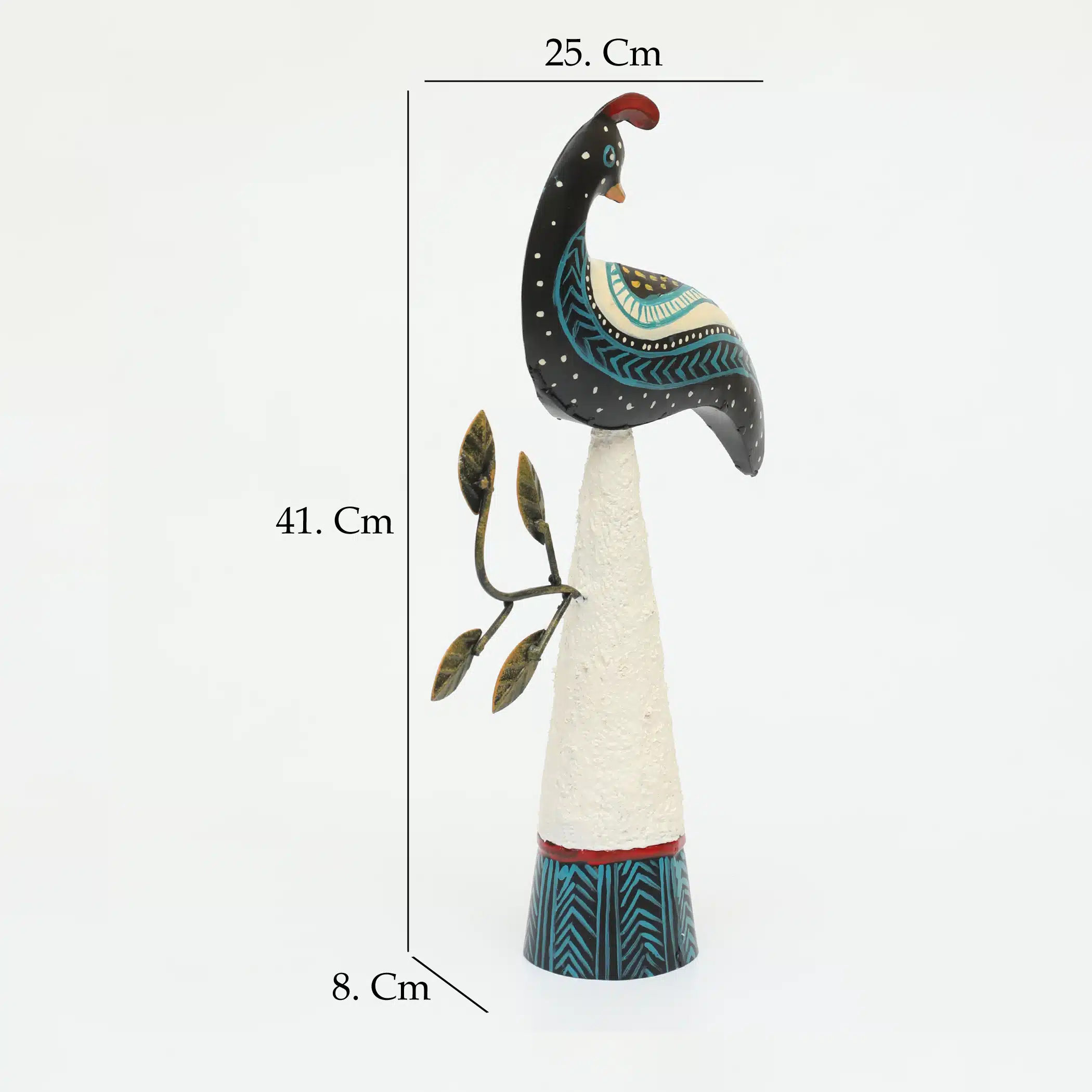 Handpainted Metal & Ceramic Aster Bird Table Decor Showpiece - Image 2
