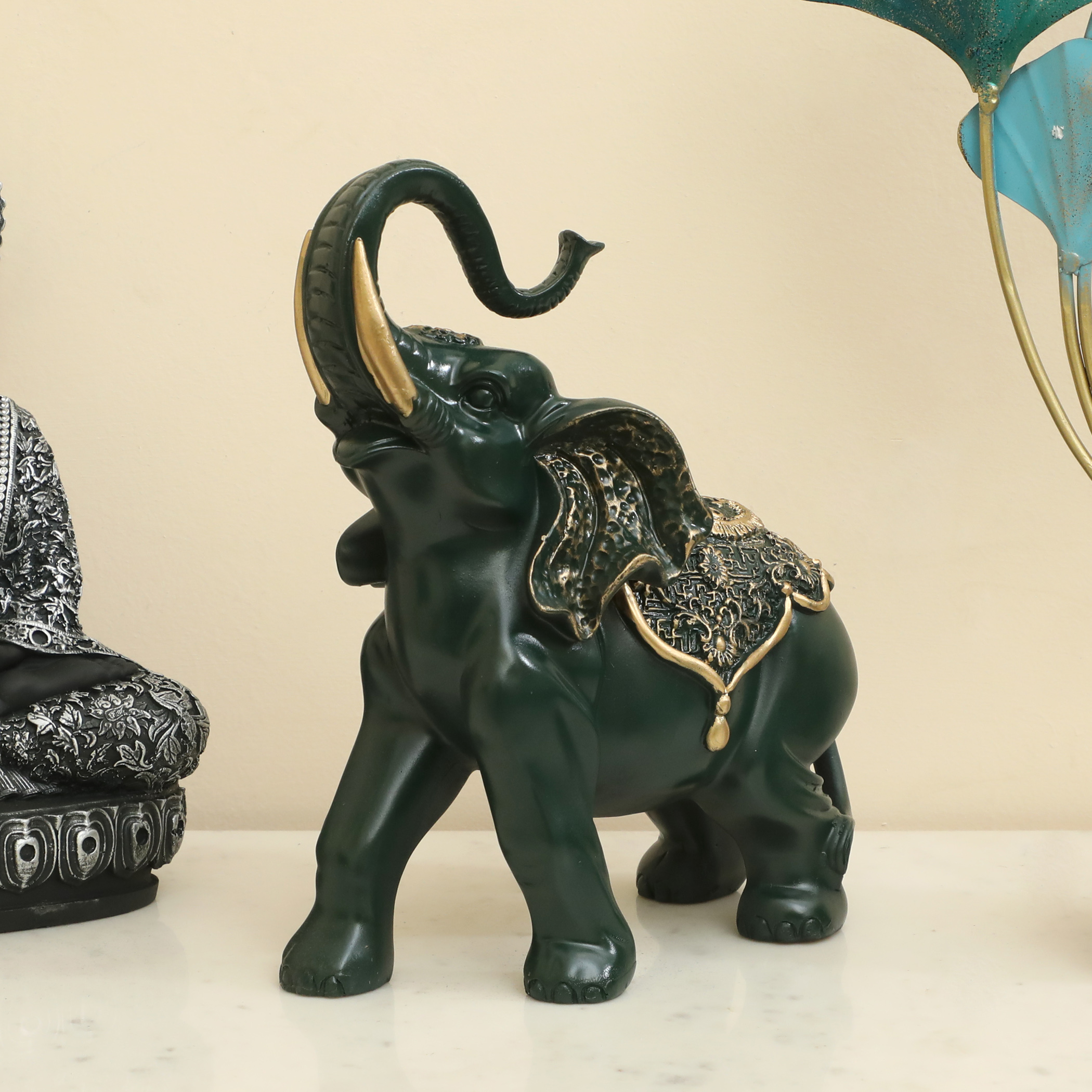 Polyresin Celine Elephant Animal Figurine Table Decor