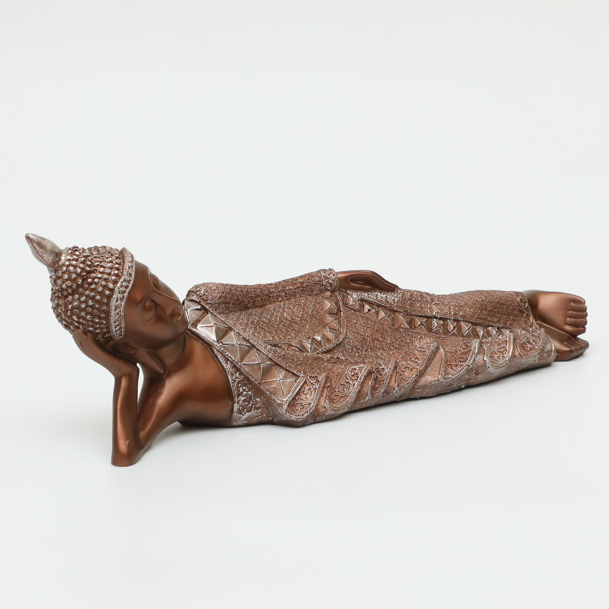 Polyresin Aum thinking Buddha Figurine Table Decor (Mettalic Gold) - Image 4