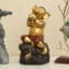 Polyresin Pari Ganesha Showpiece God Idol Figurine Table Decor (Gold & Maroon)