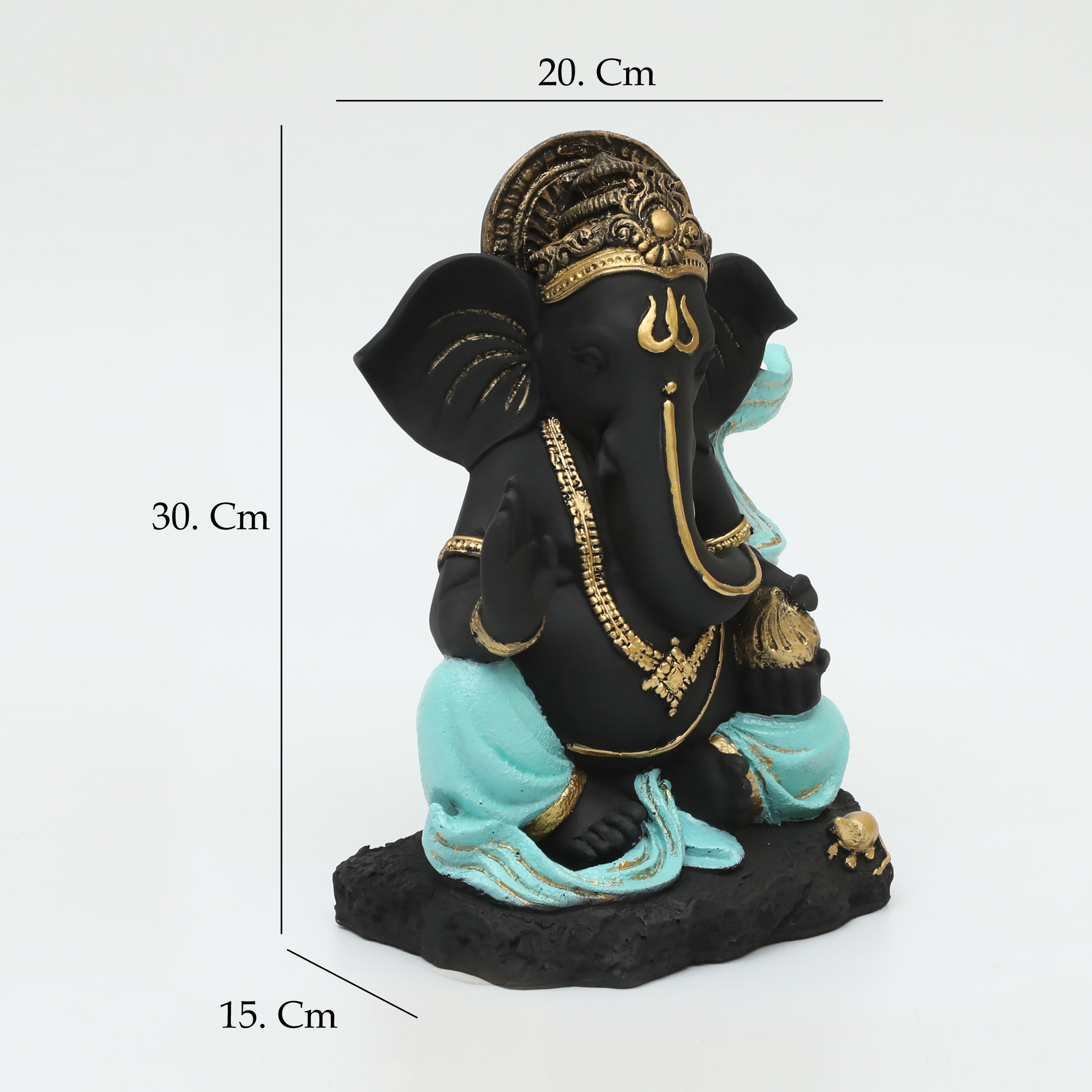Polyresin Parv Ganesha God Idol Figurine Table Decor (Blue) - Image 2