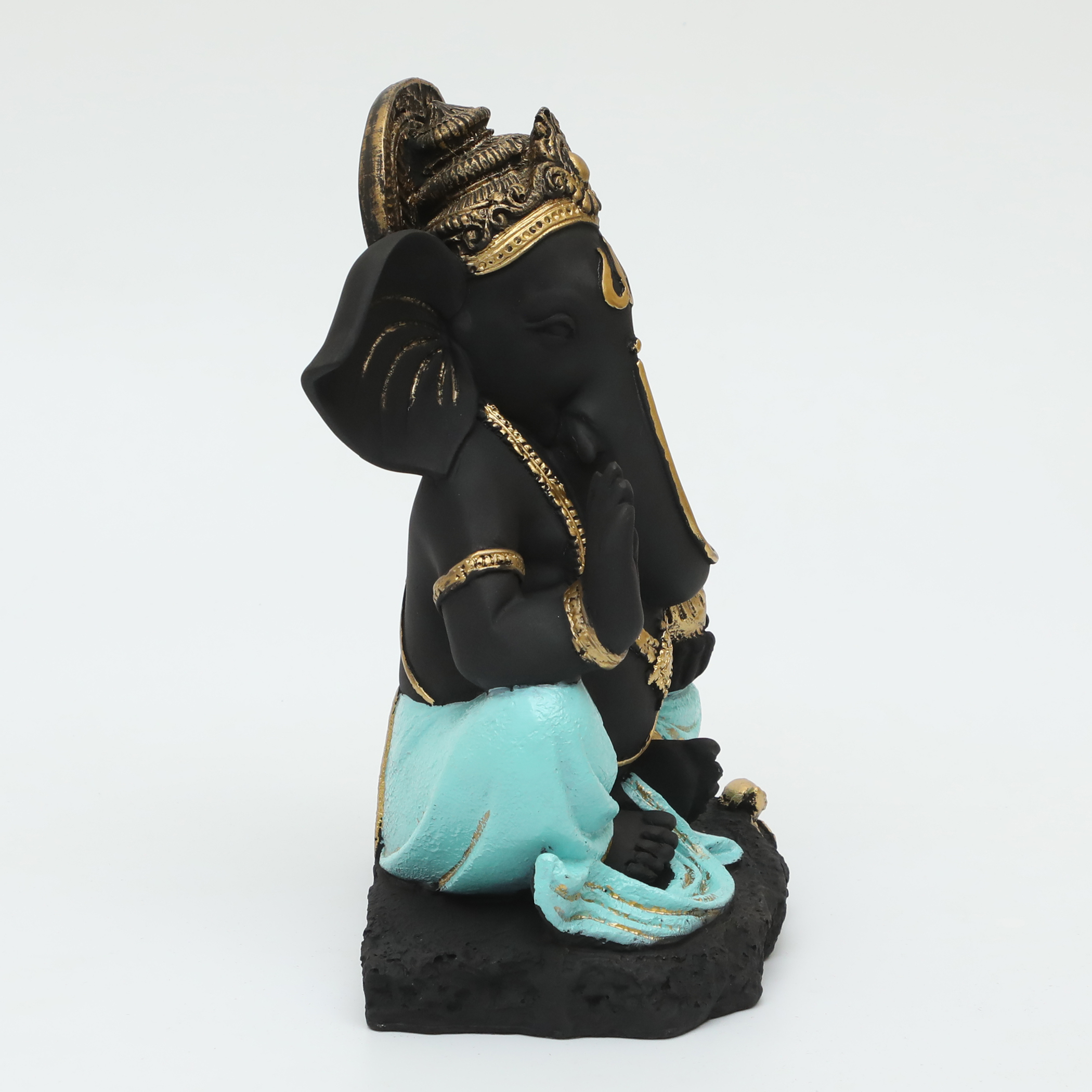 Polyresin Parv Ganesha God Idol Figurine Table Decor (Blue) - Image 5