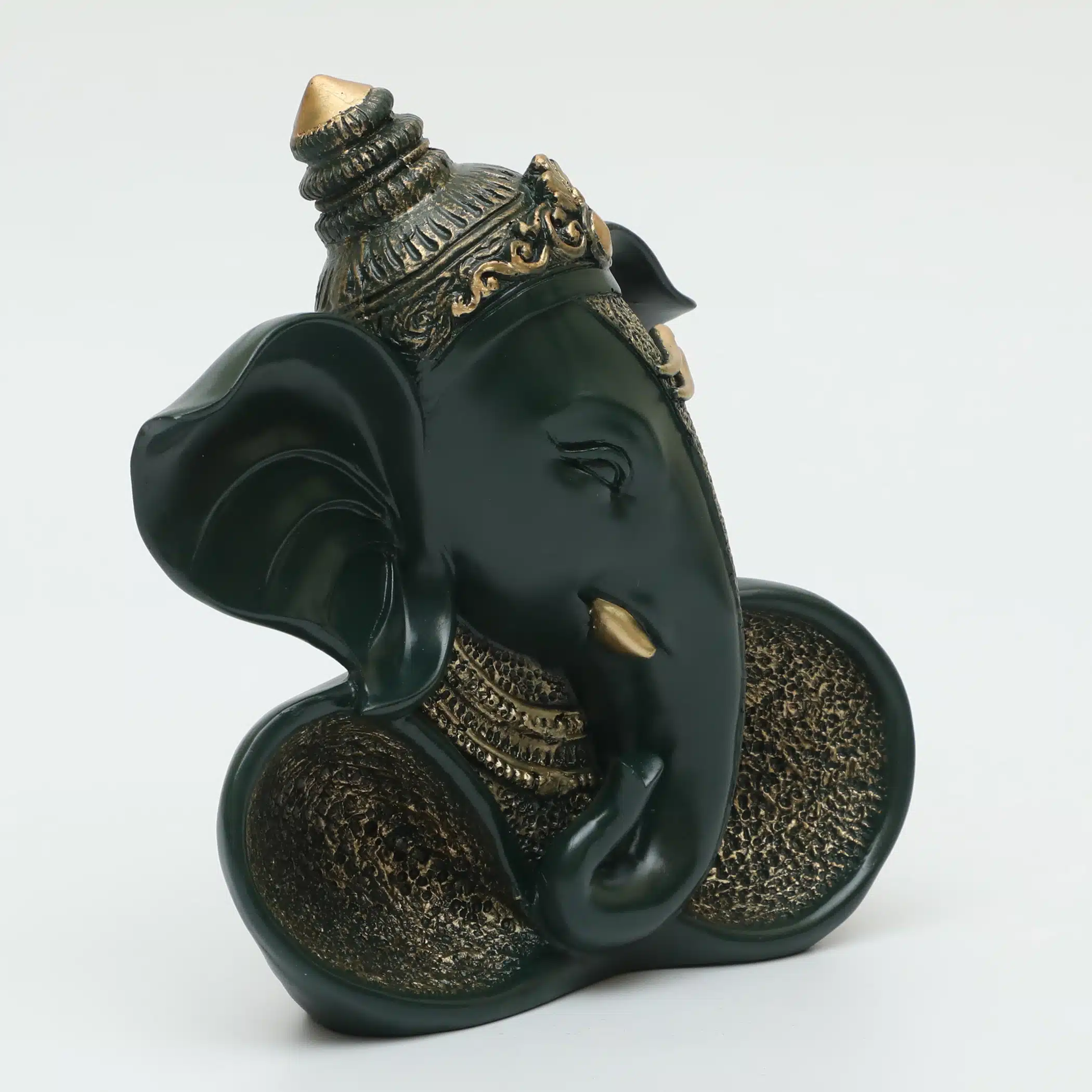 Polyresin Gokul Ganesha Showpiece God Idol Figurine Table Decor (Green) - Image 4