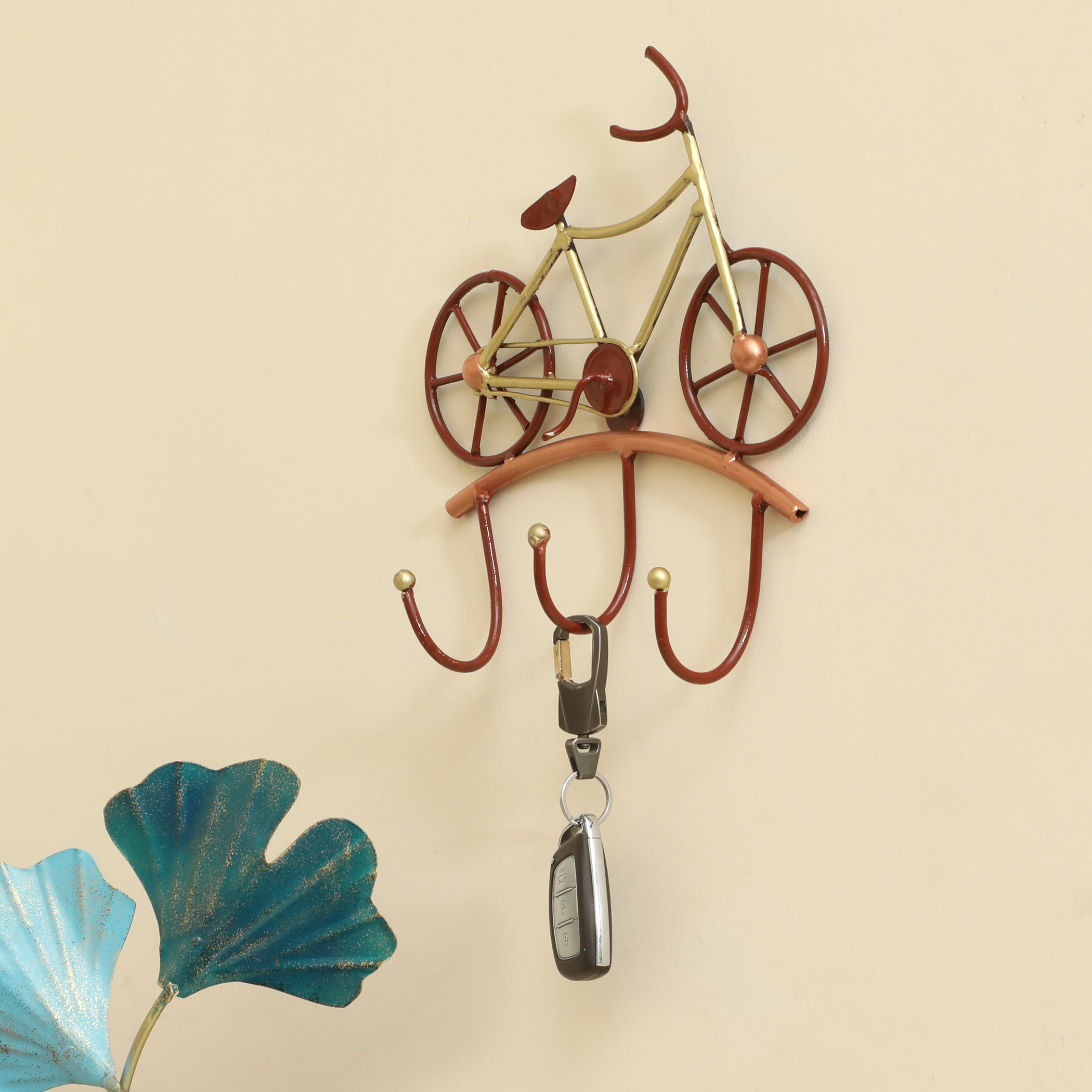 Firo Cycle Metal Wall Hooks for Keys | 3-Hook Holder