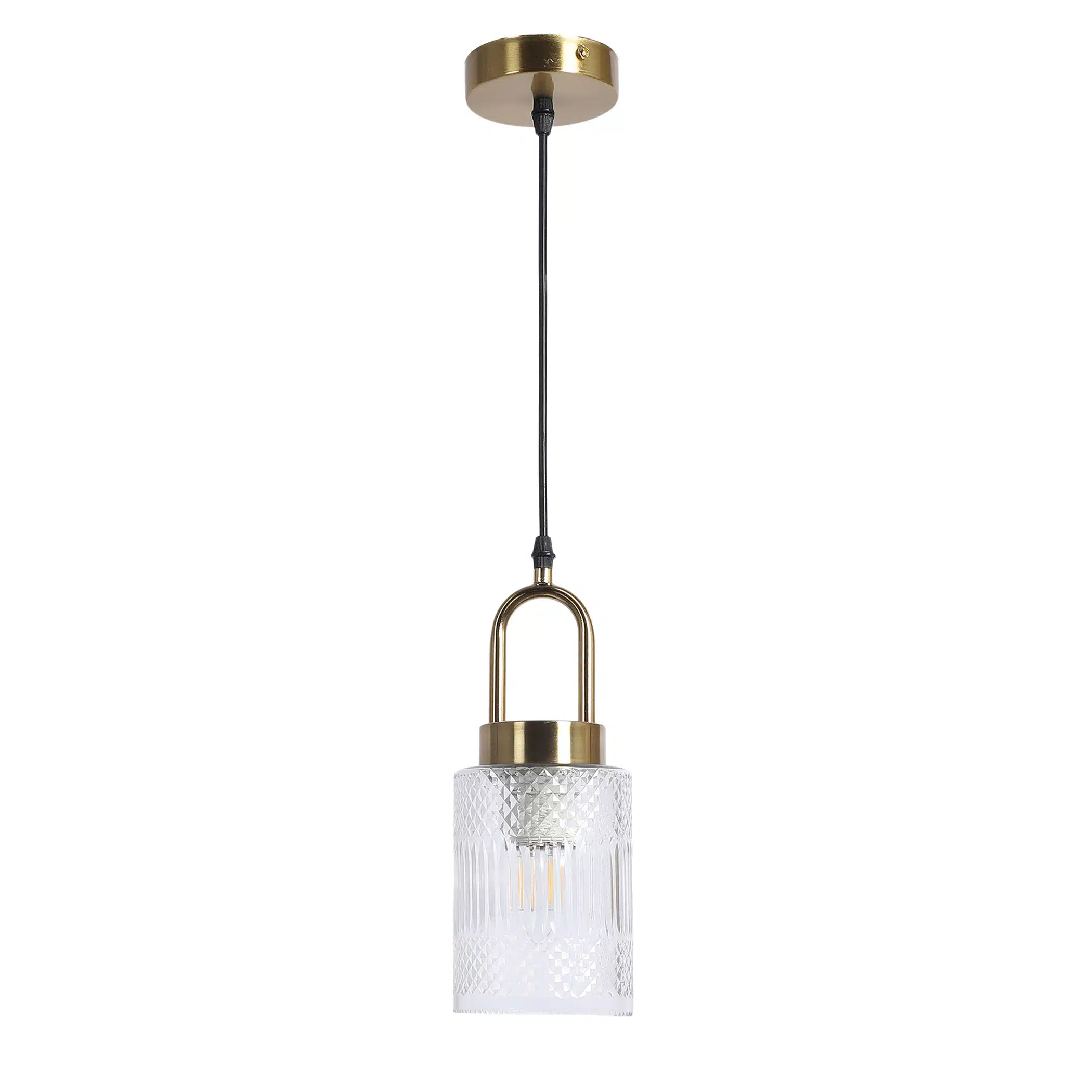 Crystal Symphony Pendant Lamp - Textured Glass Ceiling Hanging Light - Image 5