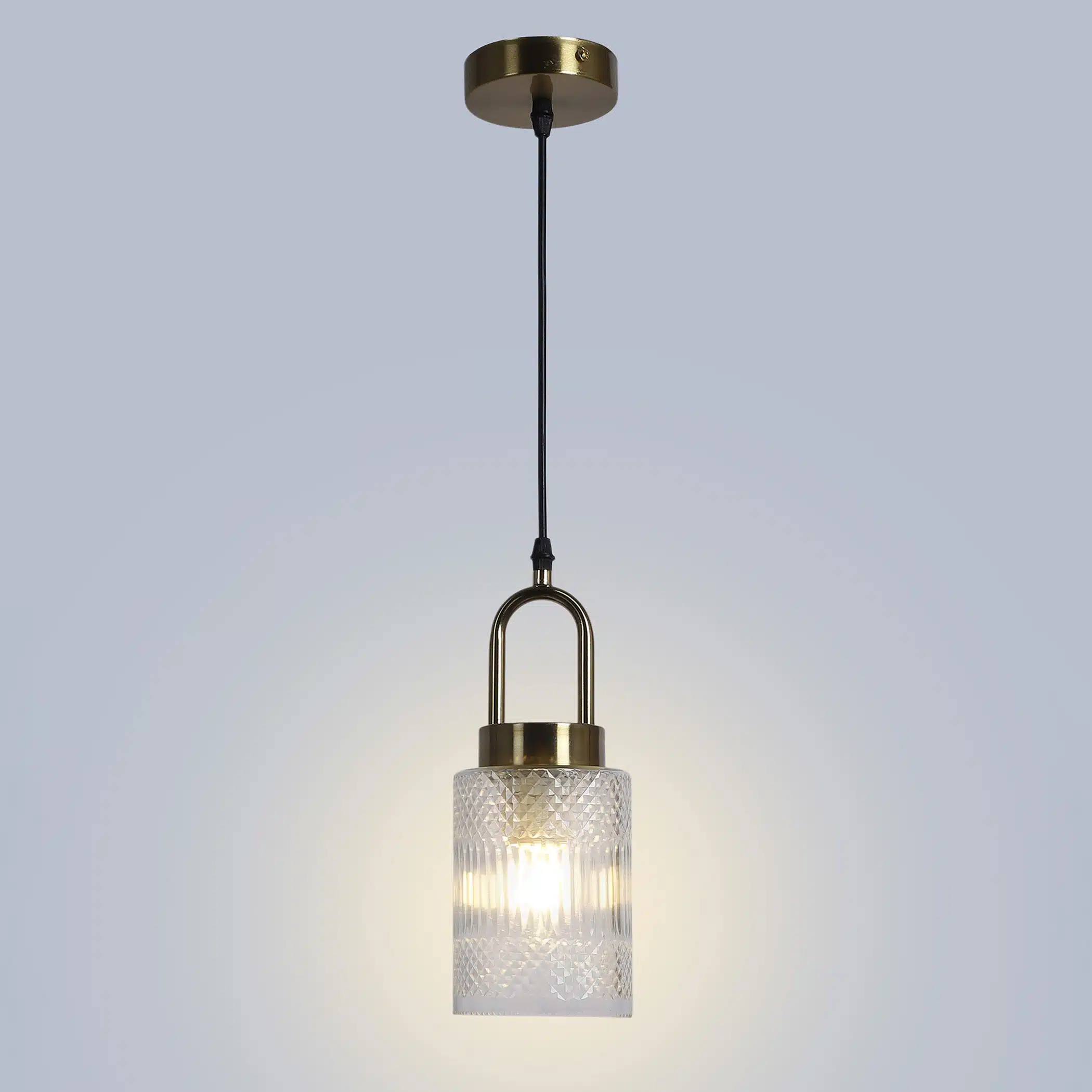 Crystal Symphony Pendant Lamp - Textured Glass Ceiling Hanging Light - Image 6