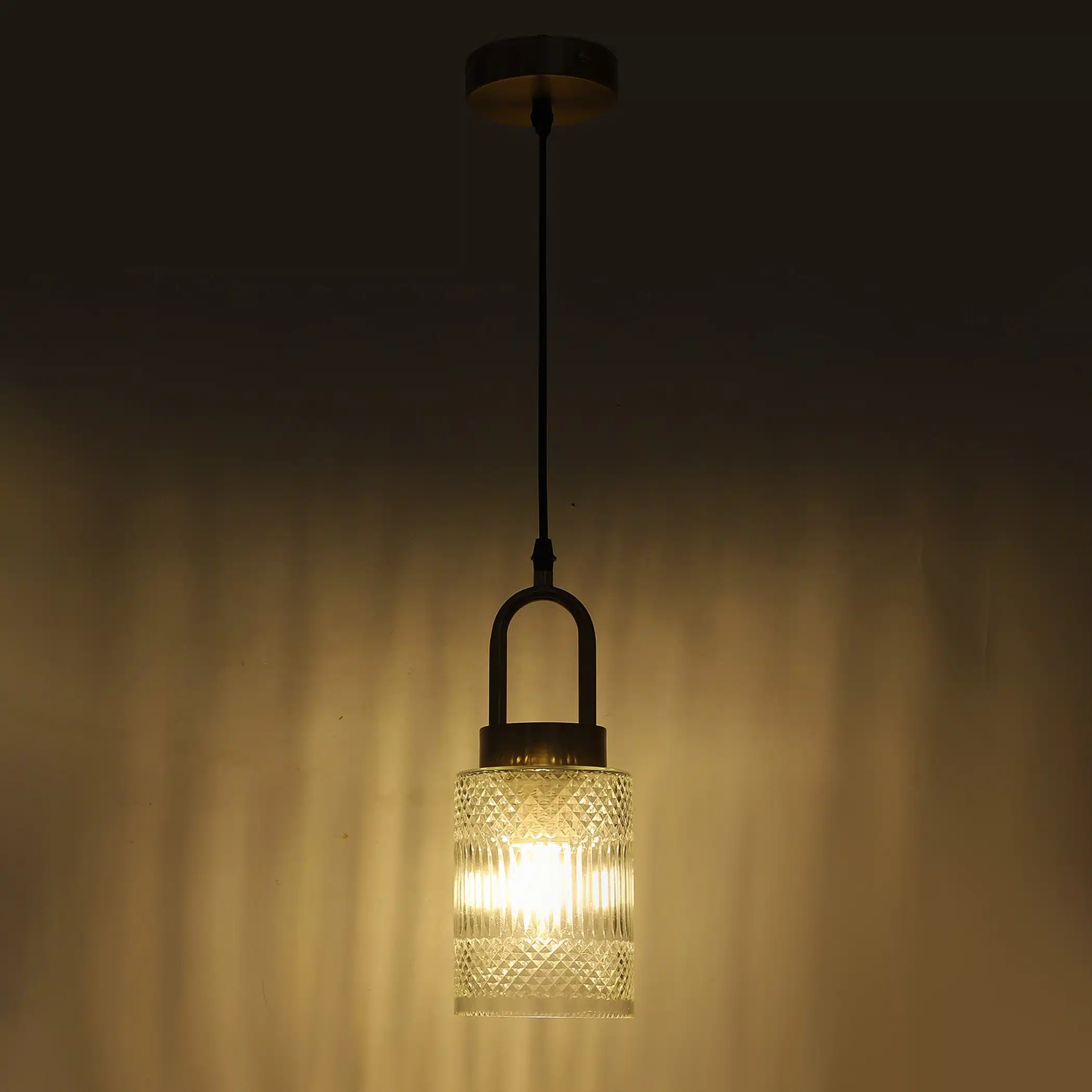 Crystal Symphony Pendant Lamp - Textured Glass Ceiling Hanging Light - Image 7