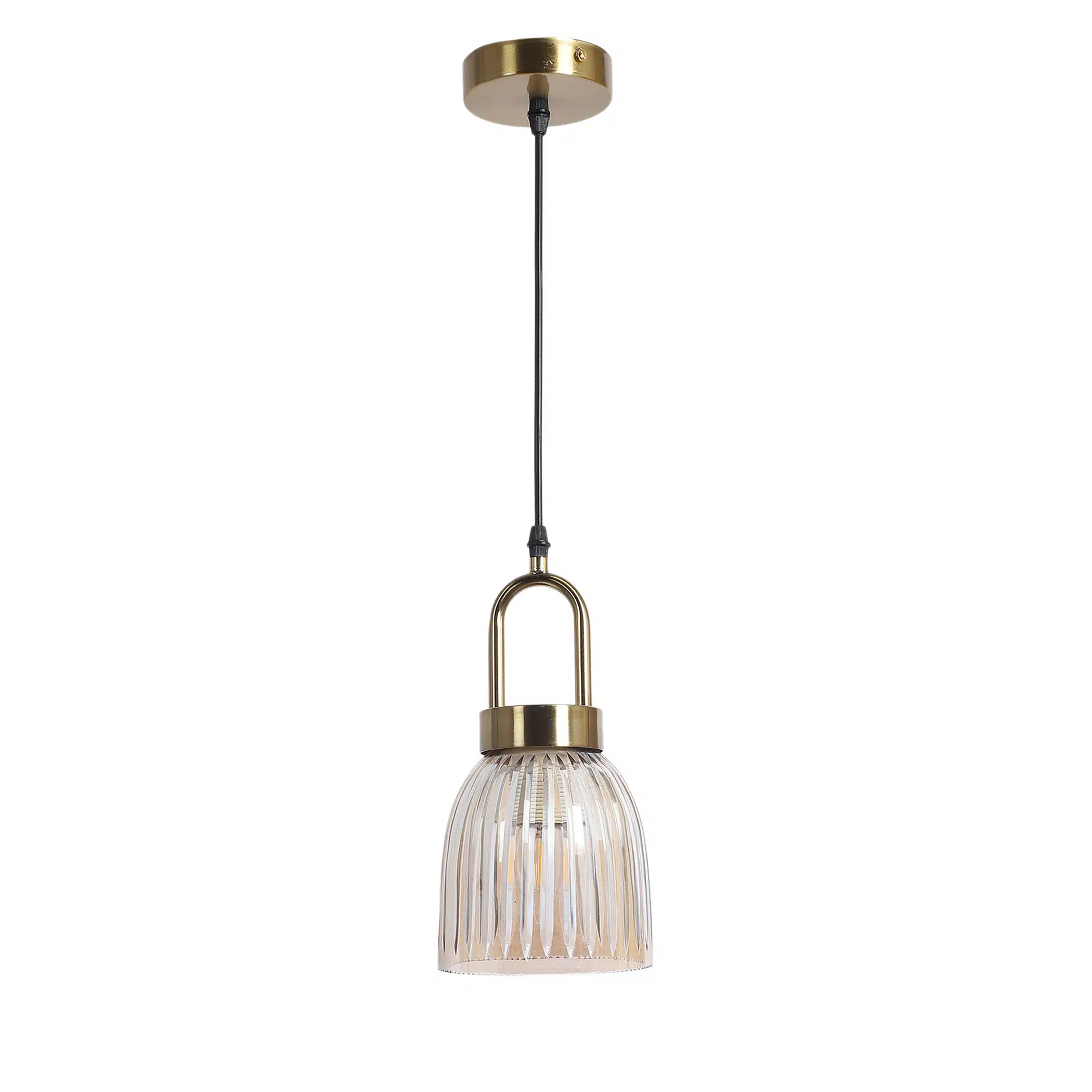 Aurora Ribbed Glass Pendant Lamp - Fluted Hanging Ceiling Light - Image 5
