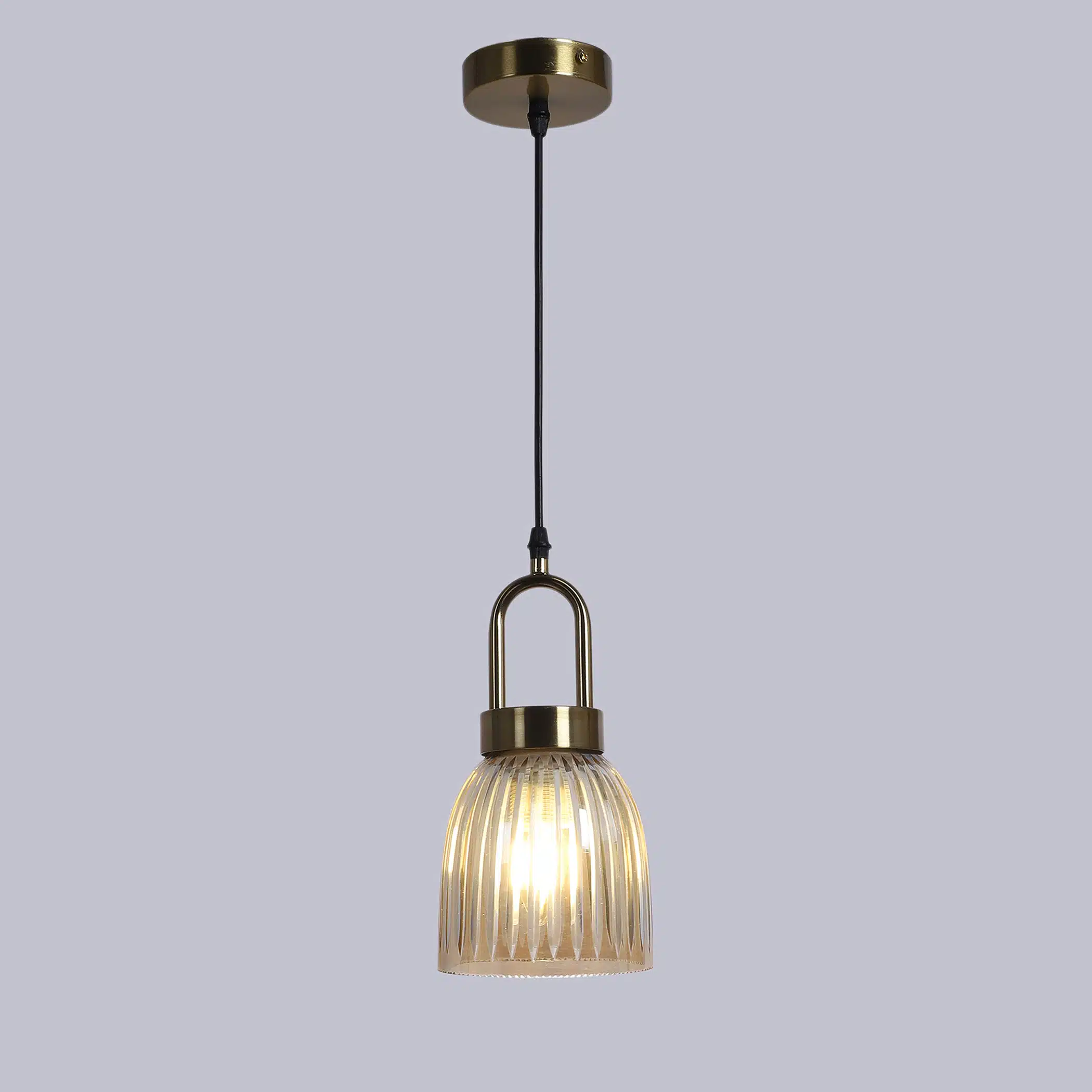 Aurora Ribbed Glass Pendant Lamp - Fluted Hanging Ceiling Light - Image 6