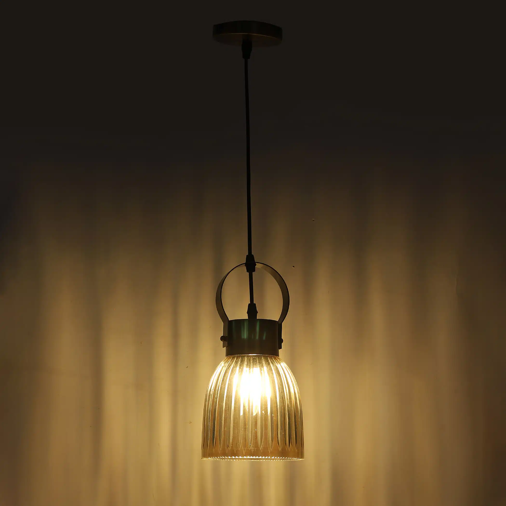 Crystal Lattice Glass Pendant Lamp - Diamond Cut Hanging Ceiling Light - Image 4