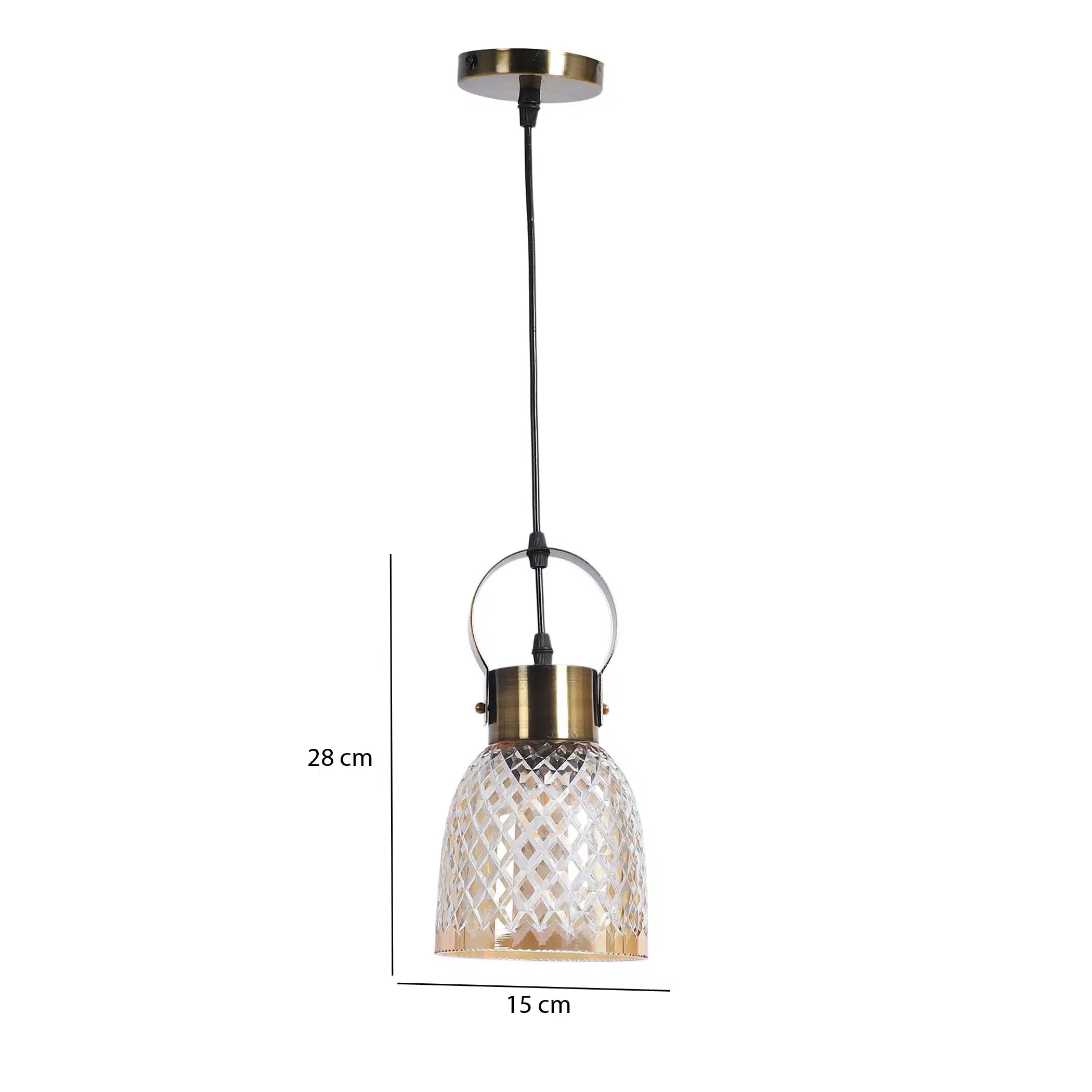 Crystal Lattice Glass Pendant Lamp - Diamond Cut Hanging Ceiling Light - Image 8