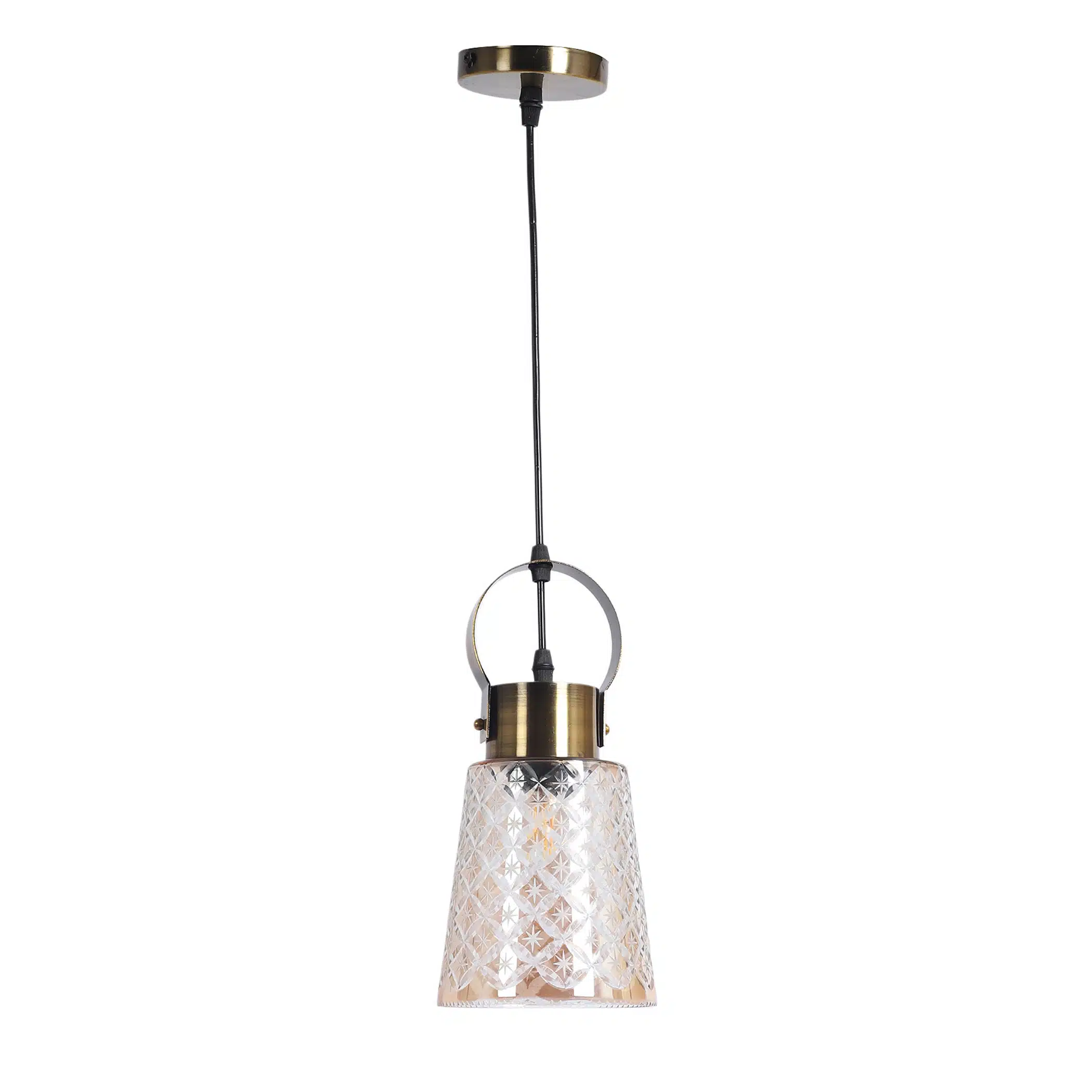 Starlight Crystal Pendant Lamp - Diamond-Cut Glass Ceiling Light - Image 5