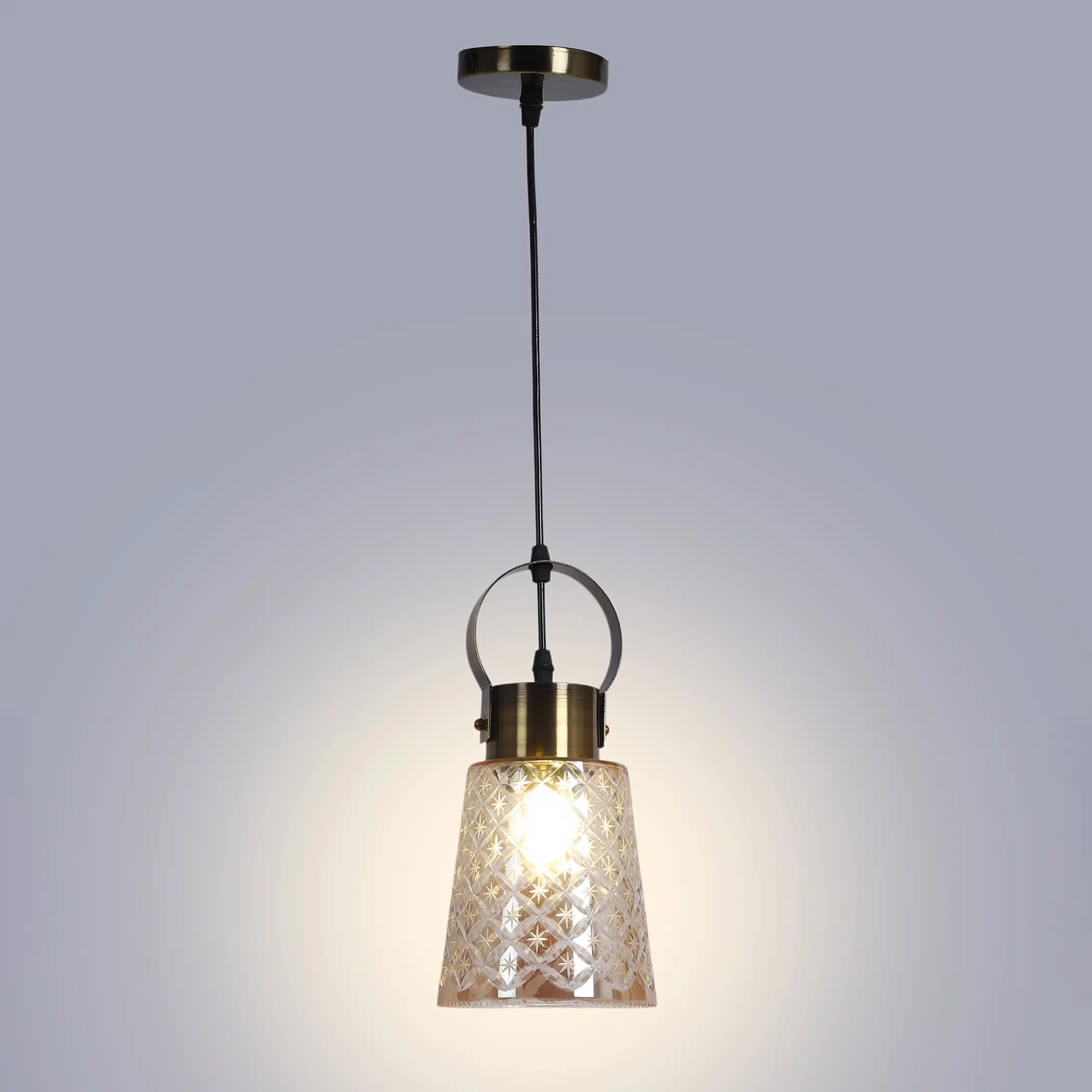 Starlight Crystal Pendant Lamp - Diamond-Cut Glass Ceiling Light - Image 6