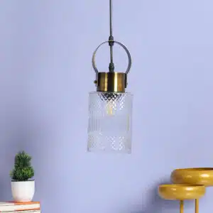 Crystal Elegance Pendant Lamp - Textured Glass Ceiling Hanging Light