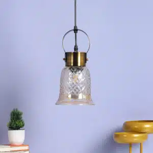 Crystal Charm Pendant Lamp - Diamond-Cut Glass Ceiling Light