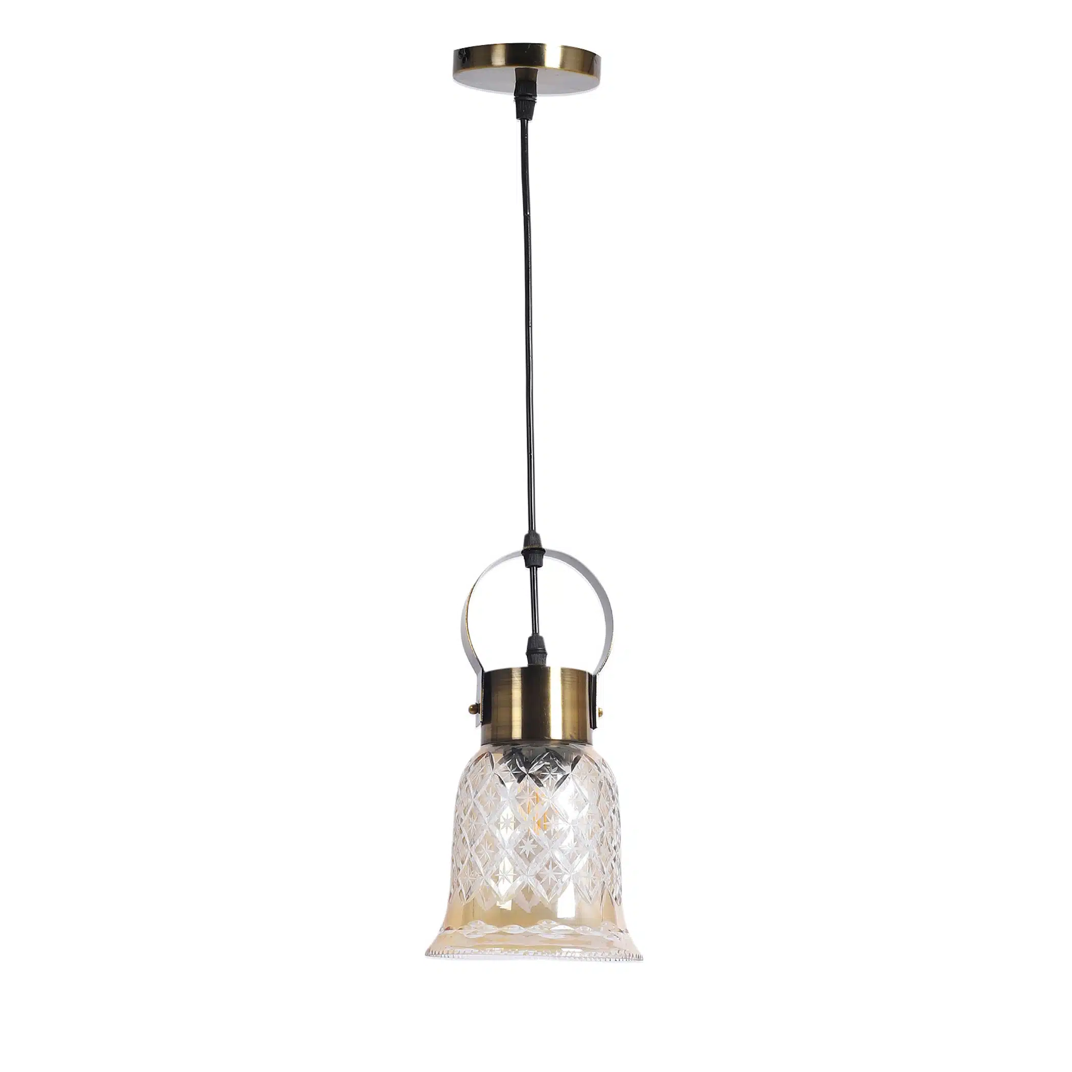 Crystal Charm Pendant Lamp - Diamond-Cut Glass Ceiling Light - Image 5