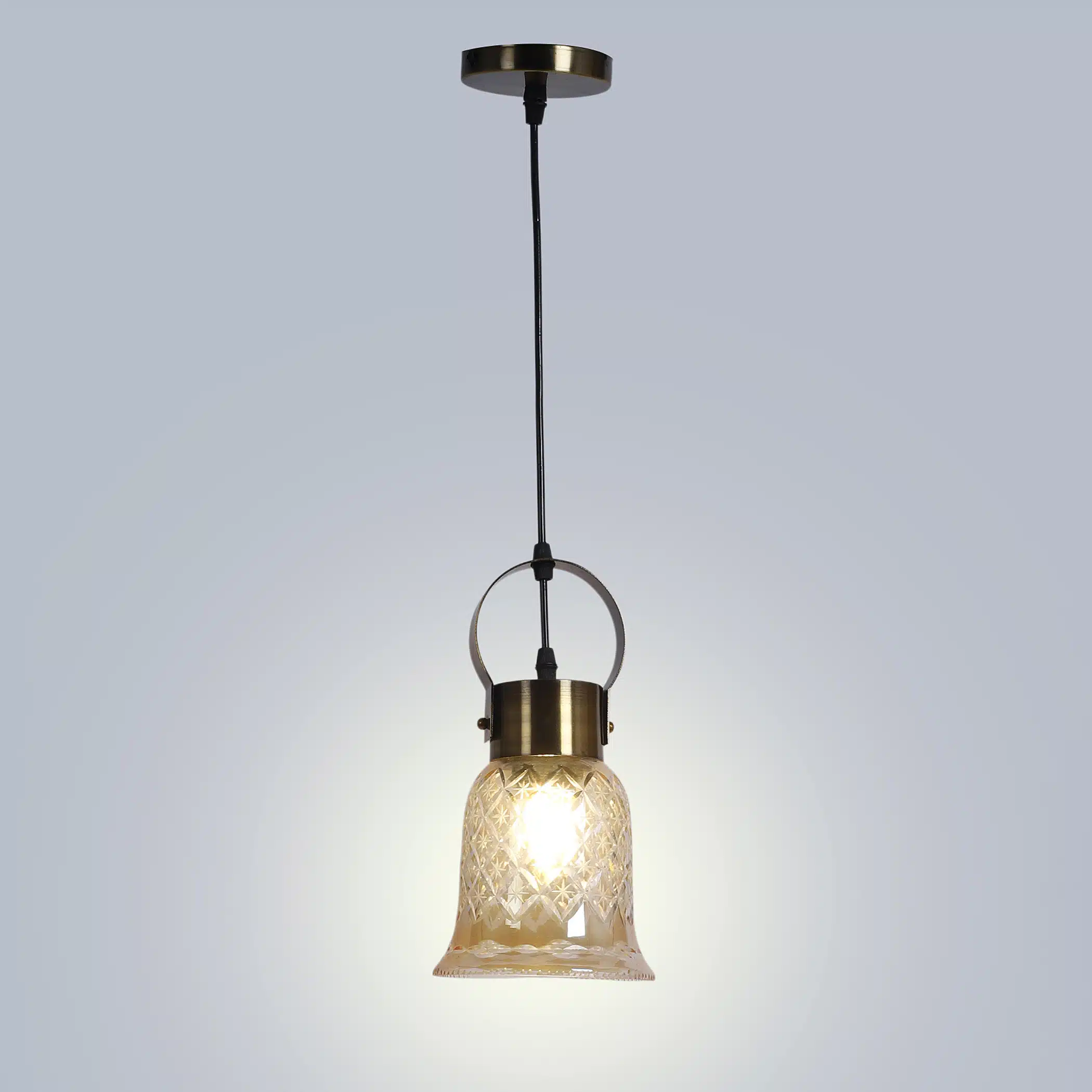 Crystal Charm Pendant Lamp - Diamond-Cut Glass Ceiling Light - Image 6