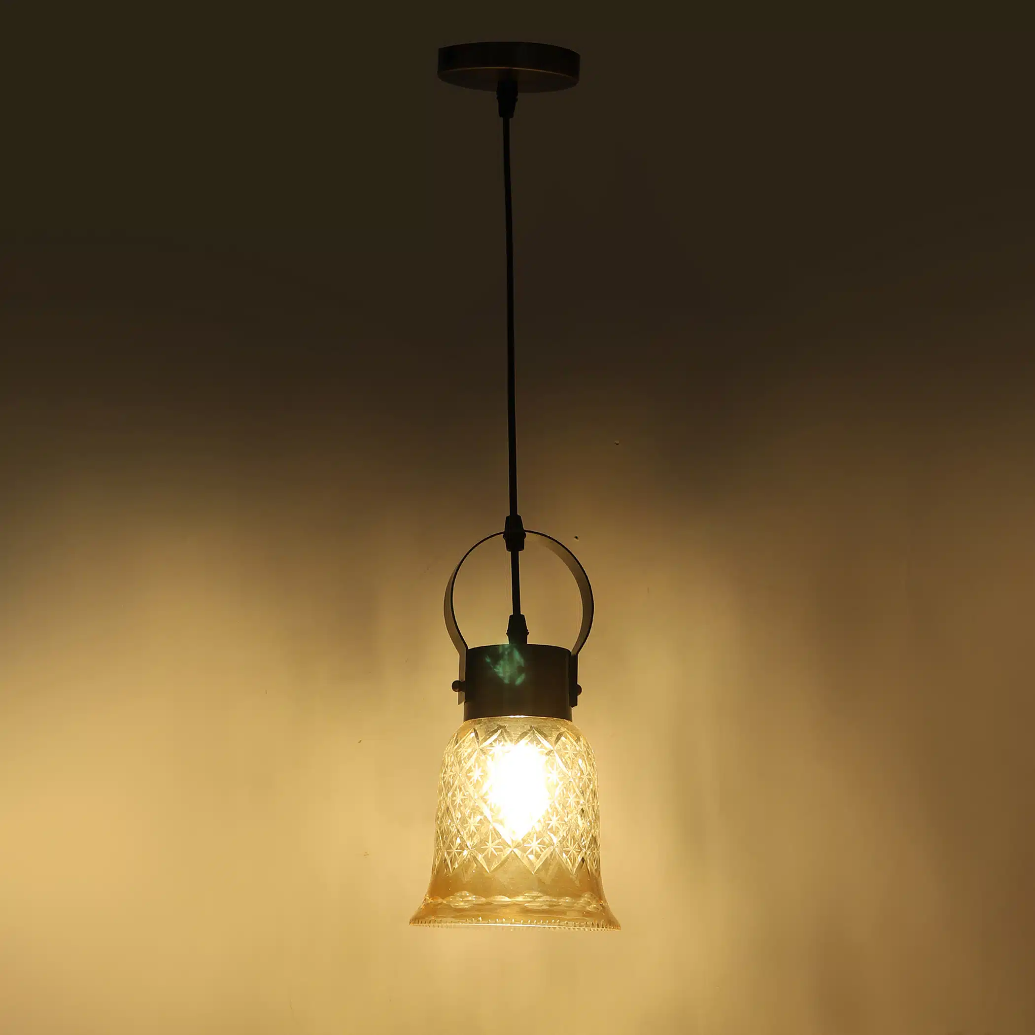 Crystal Charm Pendant Lamp - Diamond-Cut Glass Ceiling Light - Image 7