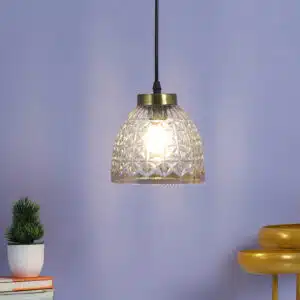 Aurora Dome Pendant Lamp - Diamond-Cut Crystal Ceiling Light