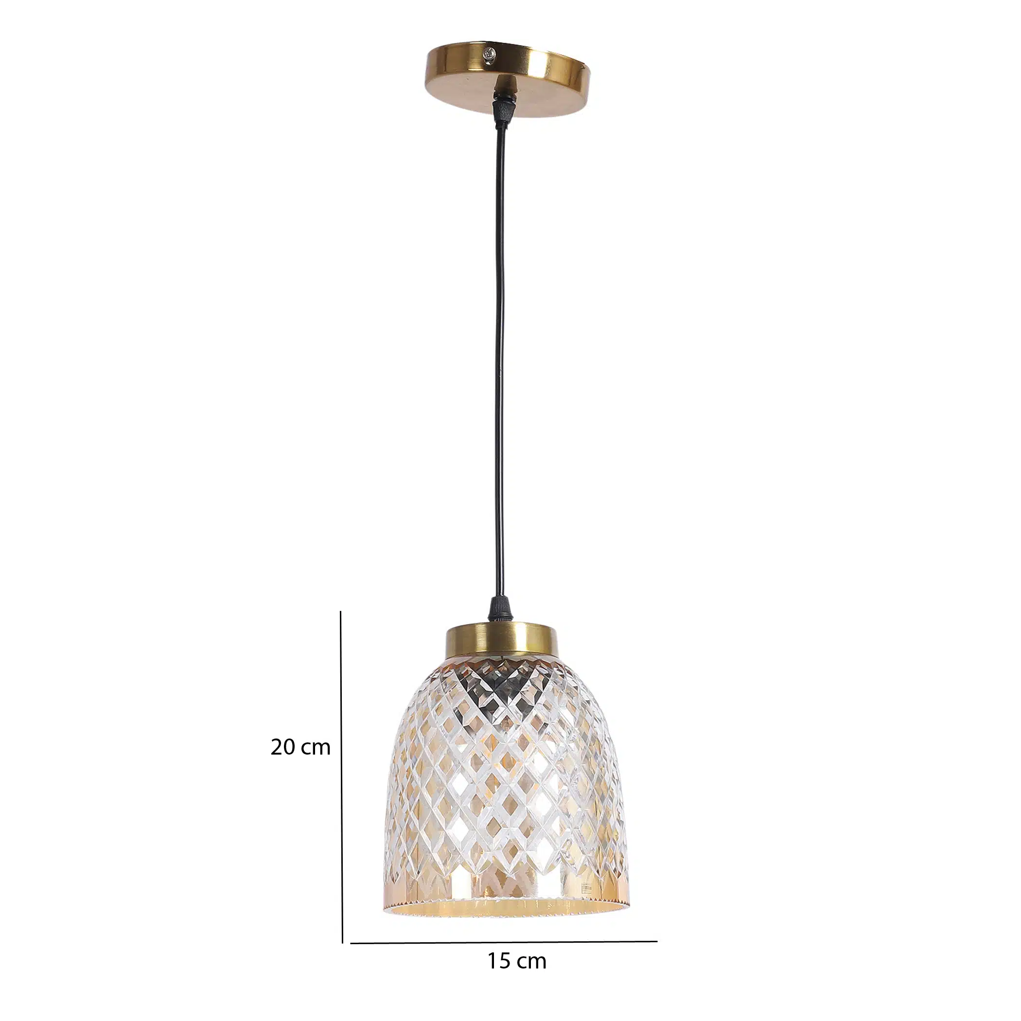 Crystal Pearl Pendant Lamp - Diamond-Cut Glass Hanging Light - Image 5
