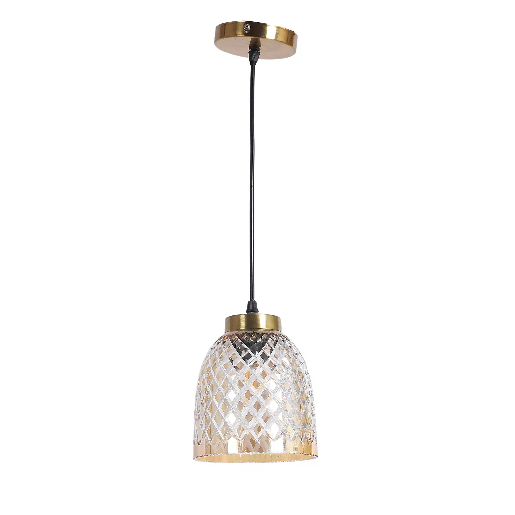 Crystal Pearl Pendant Lamp - Diamond-Cut Glass Hanging Light - Image 6