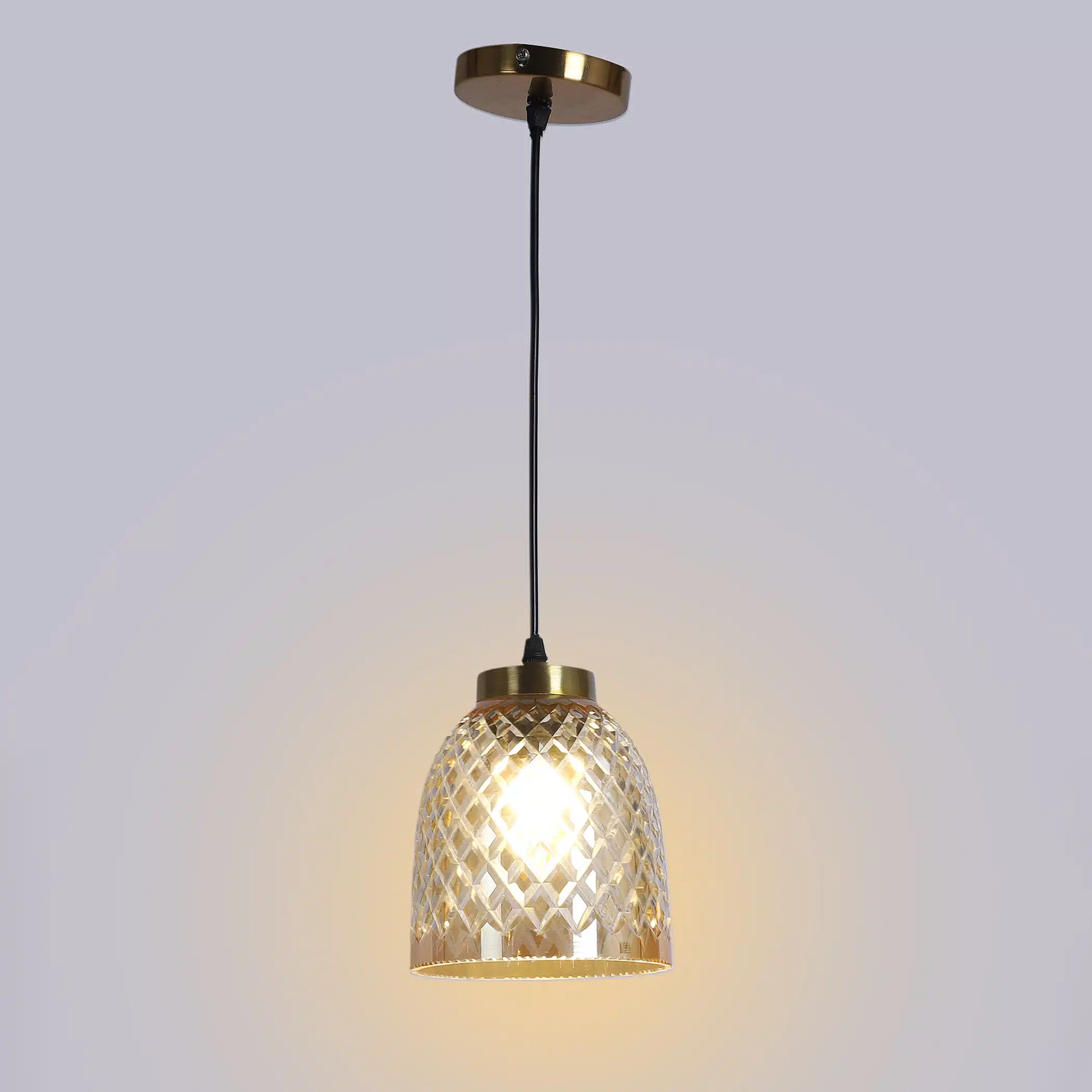 Crystal Pearl Pendant Lamp - Diamond-Cut Glass Hanging Light - Image 7