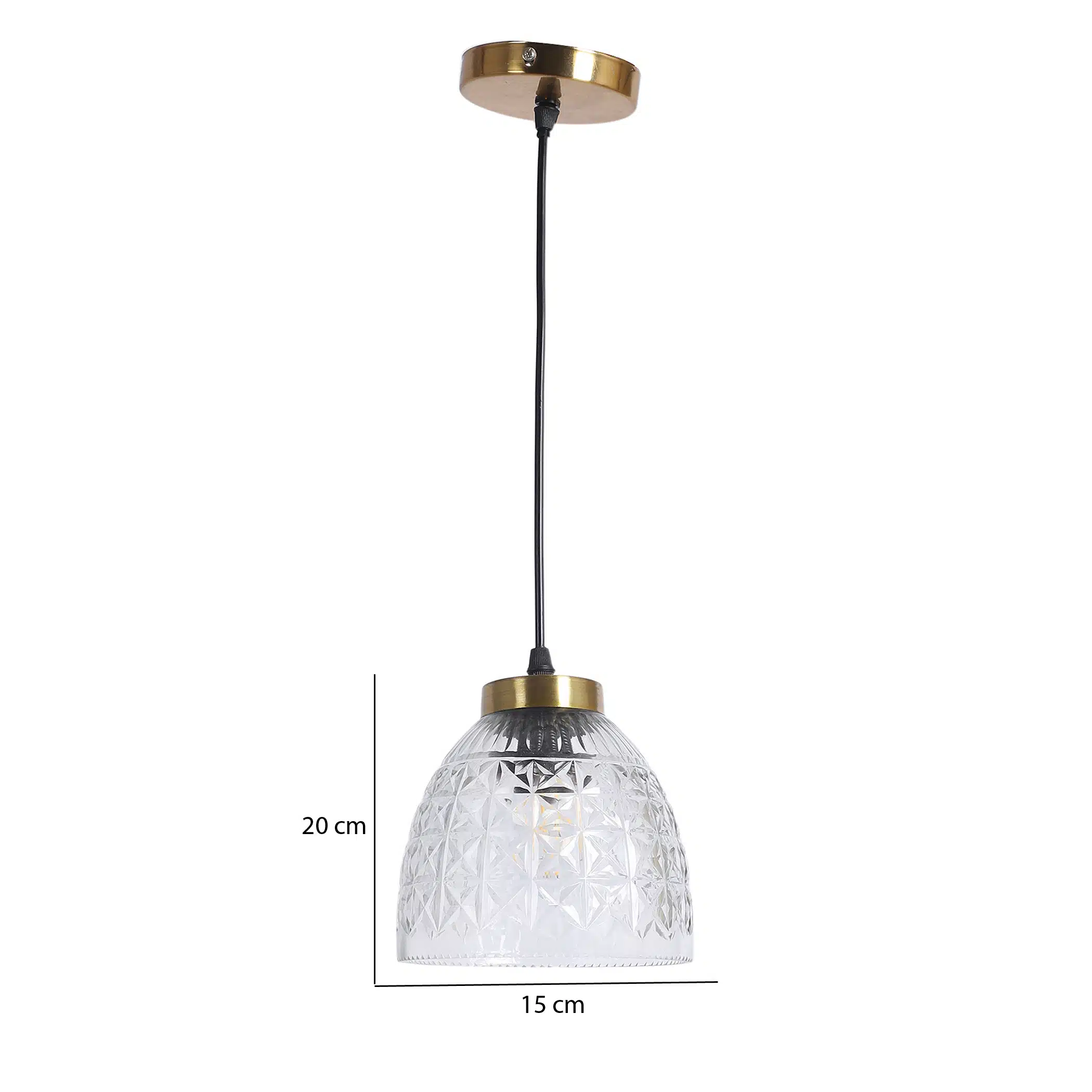 Crystal Dome Pendant Lamp - Faceted Glass Hanging Ceiling Light - Image 5