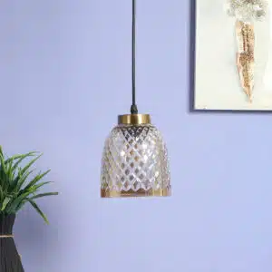 Diamond Dome Pendant Lamp - Diamond-Cut Crystal Ceiling Light