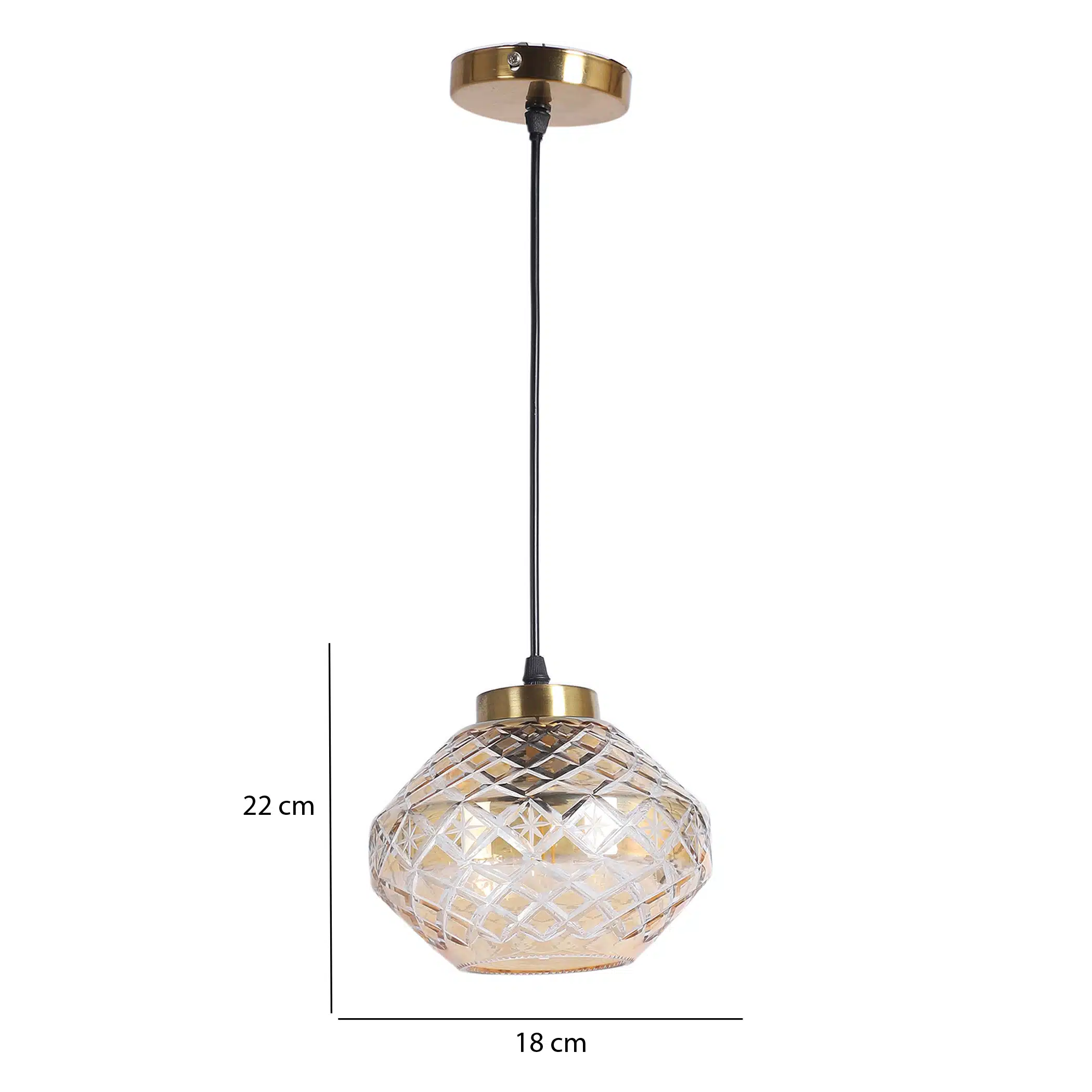 Crystal Orbit Pendant Lamp - Diamond-Cut Glass Hanging Light - Image 4