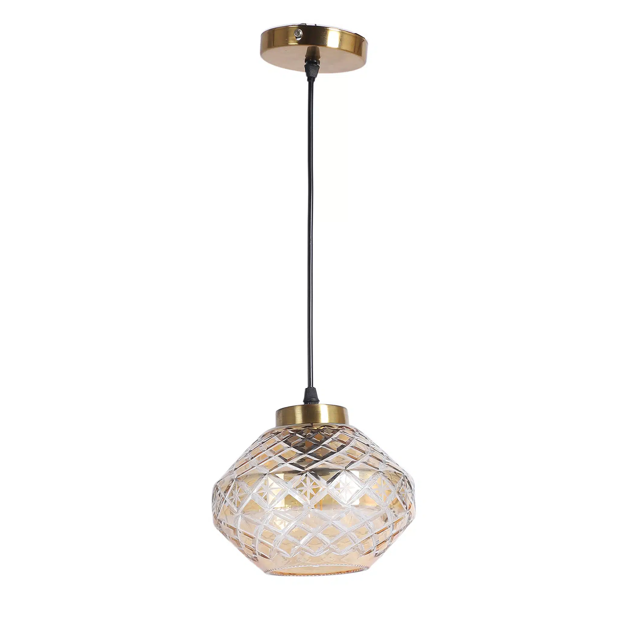 Crystal Orbit Pendant Lamp - Diamond-Cut Glass Hanging Light - Image 5