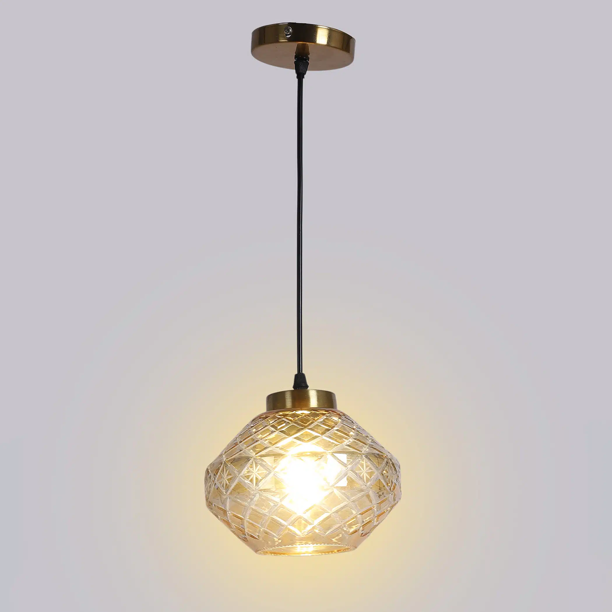 Crystal Orbit Pendant Lamp - Diamond-Cut Glass Hanging Light - Image 6
