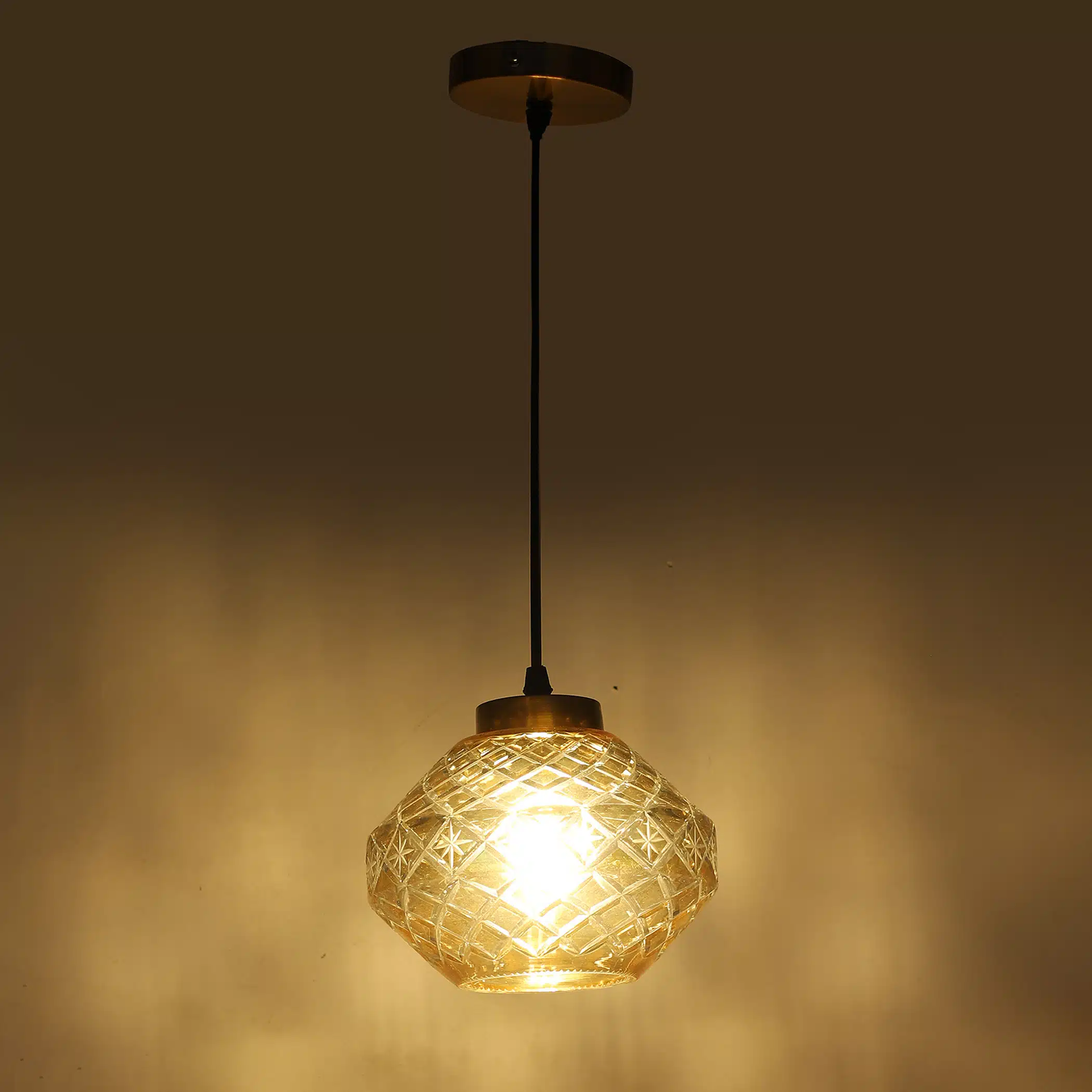 Crystal Orbit Pendant Lamp - Diamond-Cut Glass Hanging Light - Image 7