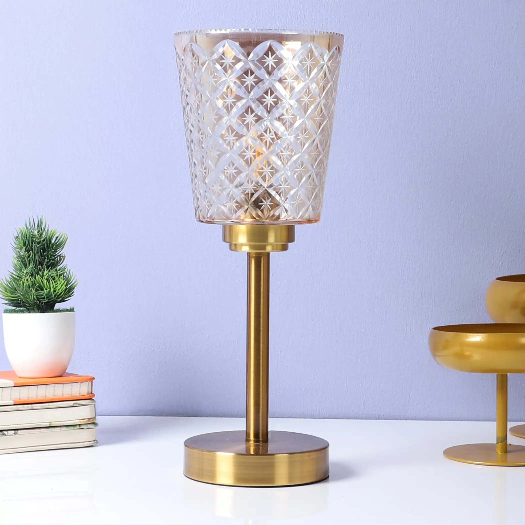 Crystal Starlight Table Lamp - Cut Glass Decorative Table Light