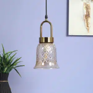 Crystal Elegance Bell Pendant Lamp - Diamond-Cut Glass Light