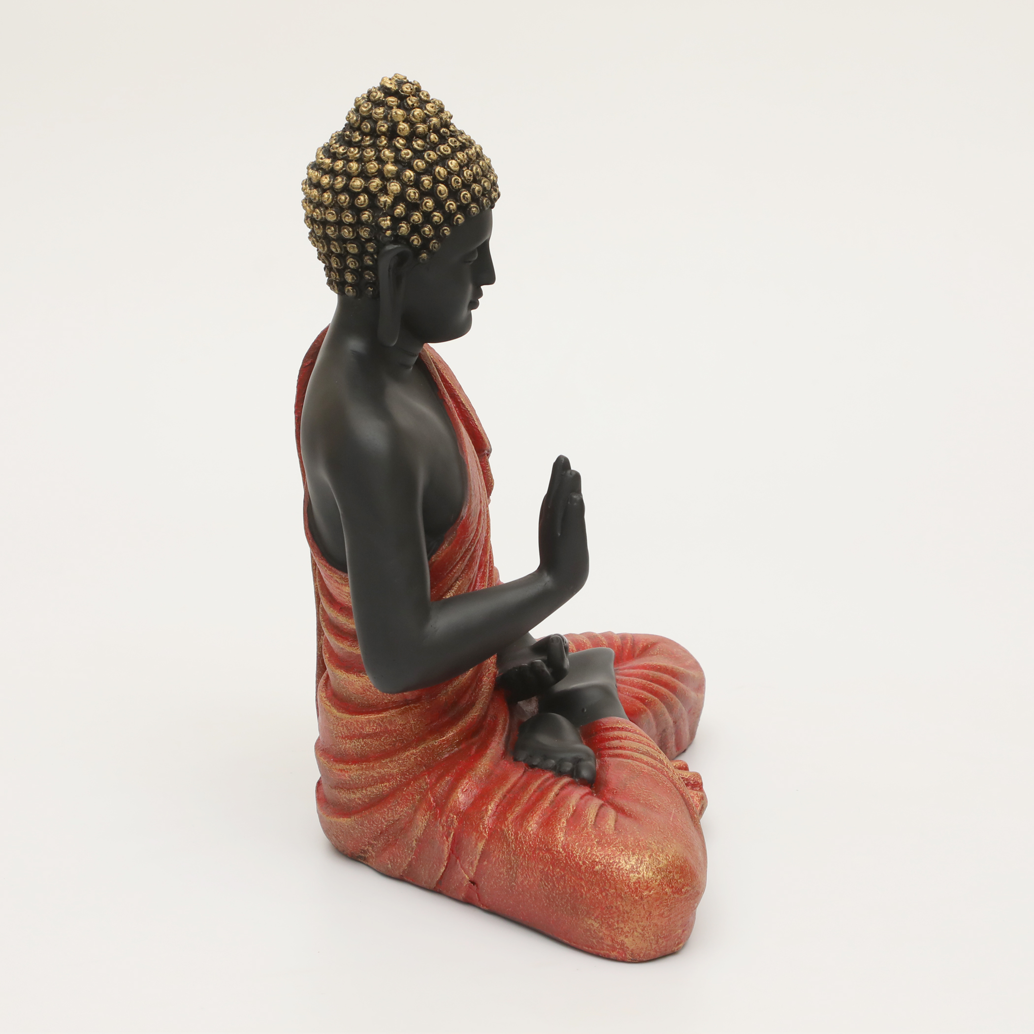 Polyresin Ory Buddha God Idol Showpiece Figurine Table Decor (Red & Black) - Image 5
