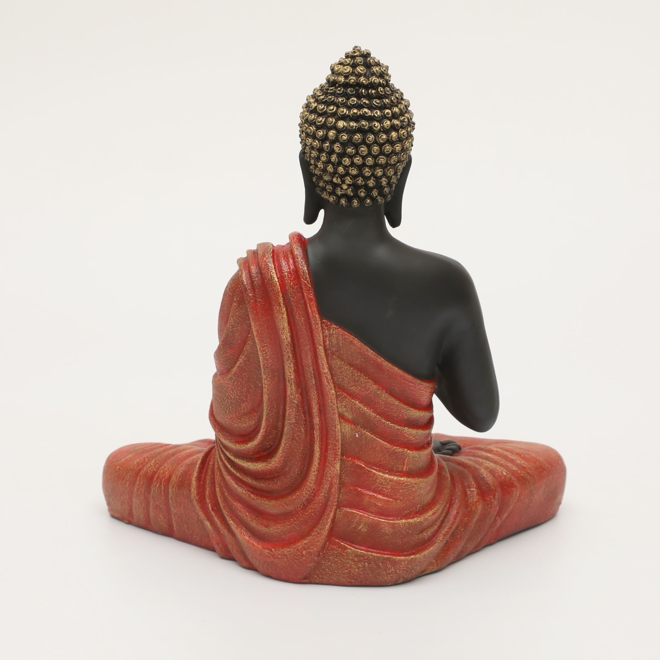 Polyresin Ory Buddha God Idol Showpiece Figurine Table Decor (Red & Black) - Image 6
