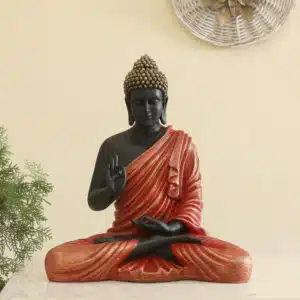 Buddha Statue - Ory Red Black Polyresin Idol Showpiece Decor