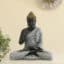 Buddha Showpiece - Ory Grey Black Polyresin Idol Table Decor