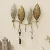 Ginkgo Leaf Wall Hooks - Metal 5-Hook Key and Towel Holder