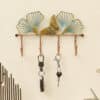 Leaf Key Holder for Wall - Theo Metal 4-Hook Key Hanger Rack