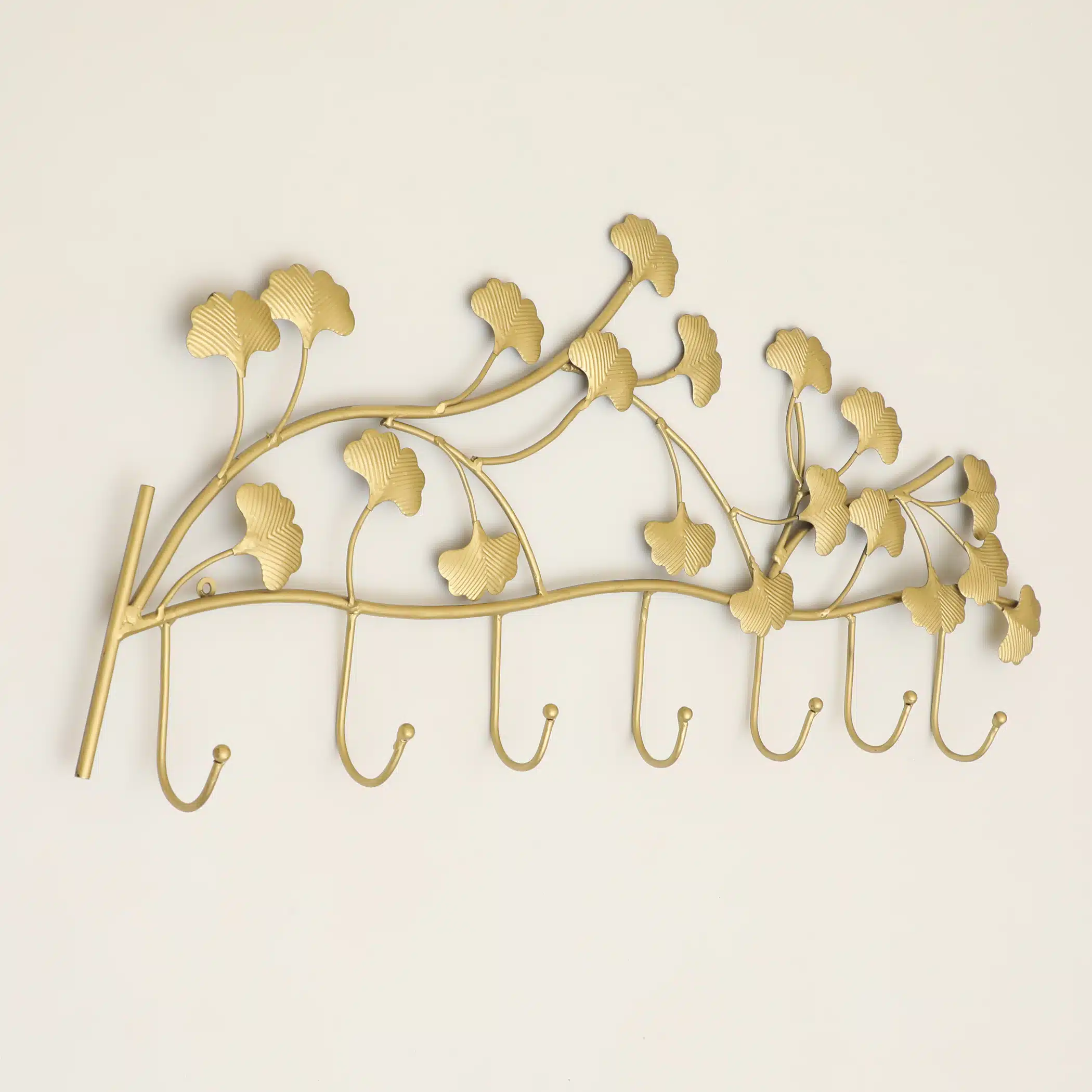 Urvi Ginko Metal Wall Hooks for Keys | 7-Hook Holder - Image 3
