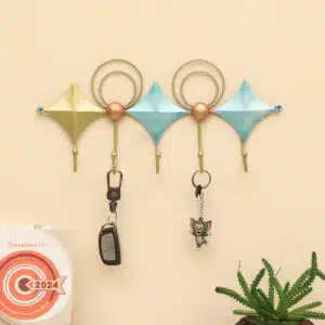 Hiral Star Metal Wall Hooks for Keys | 5-Hook Holder